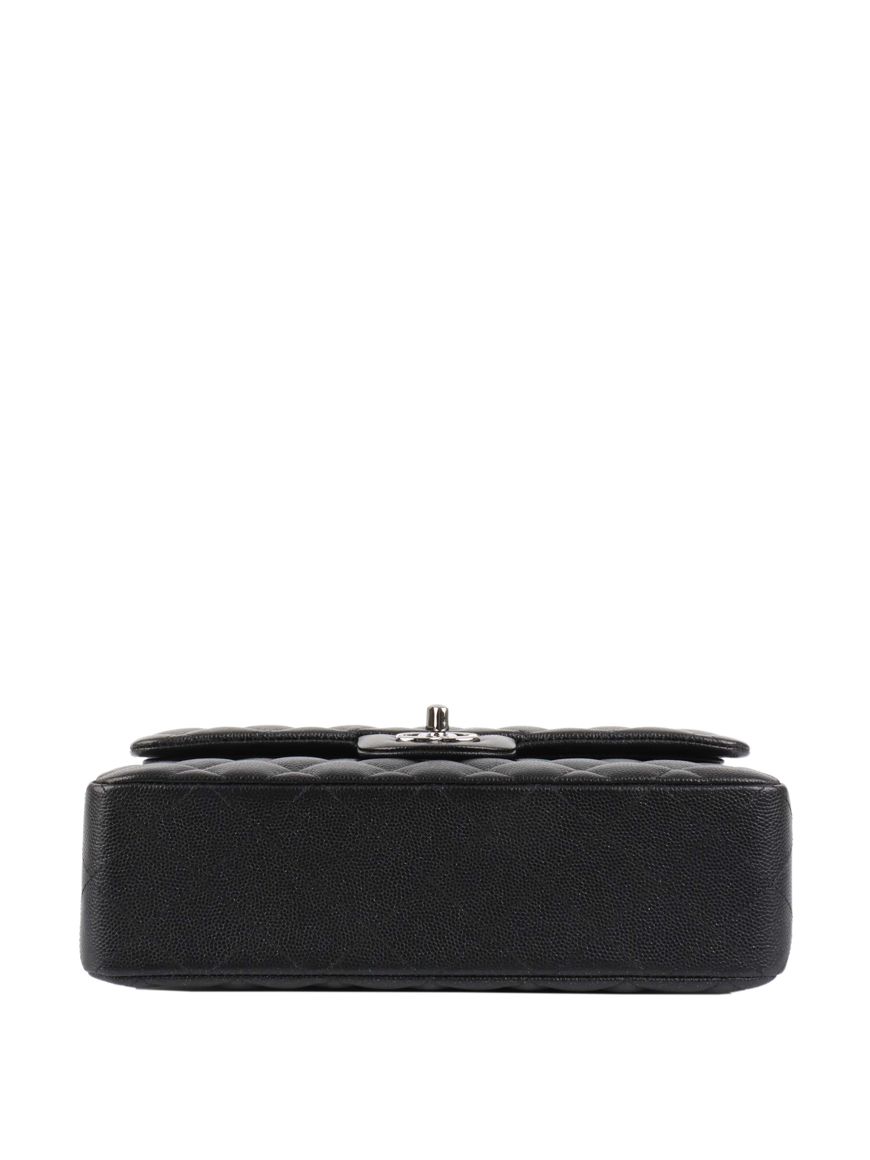 Chanel Small Black Iridescent Caviar Classic Flap SHW.