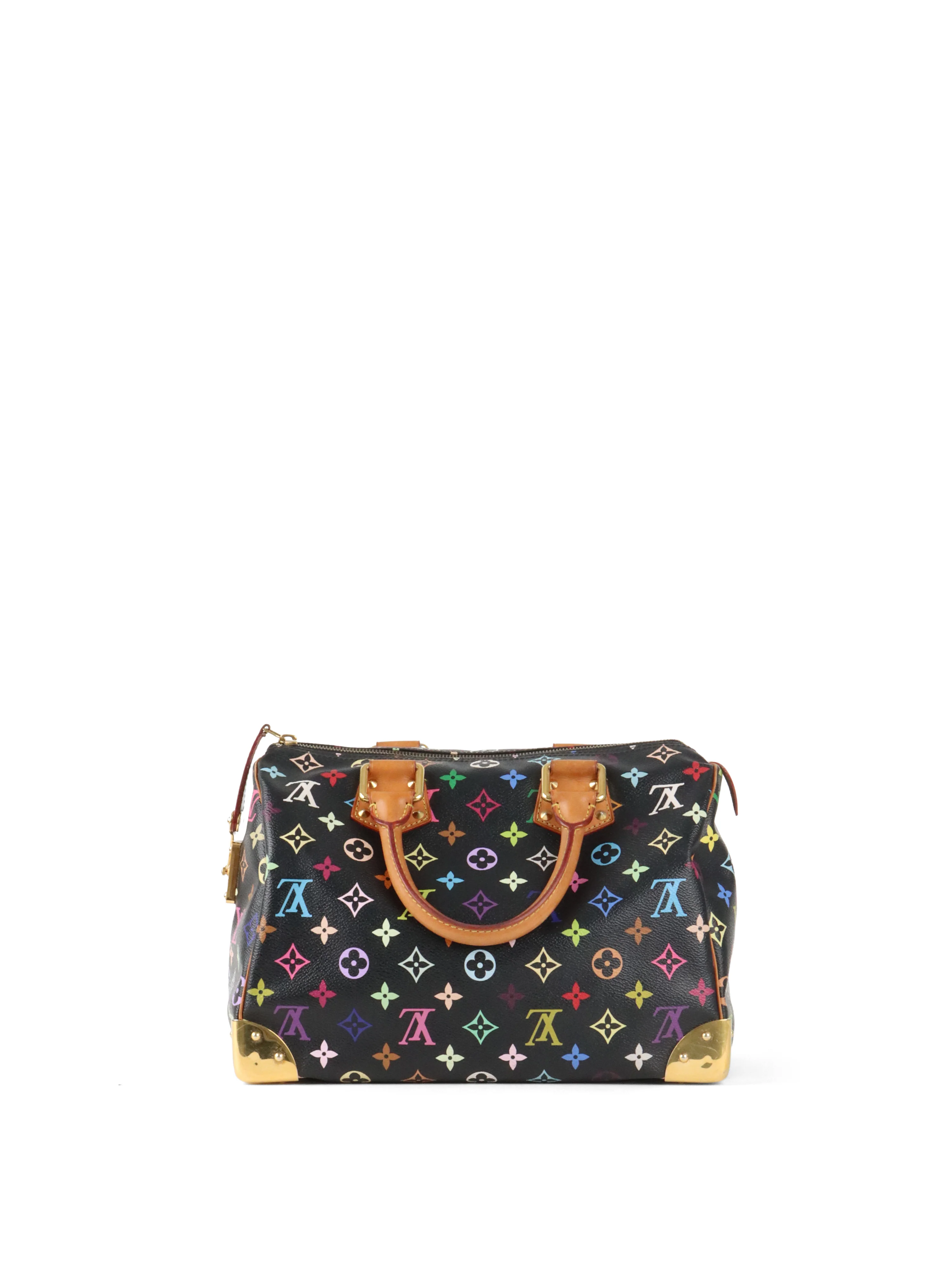 Louis Vuitton x Takashi Murakami Limited Edition Black Monogram Multicolor Speedy 30