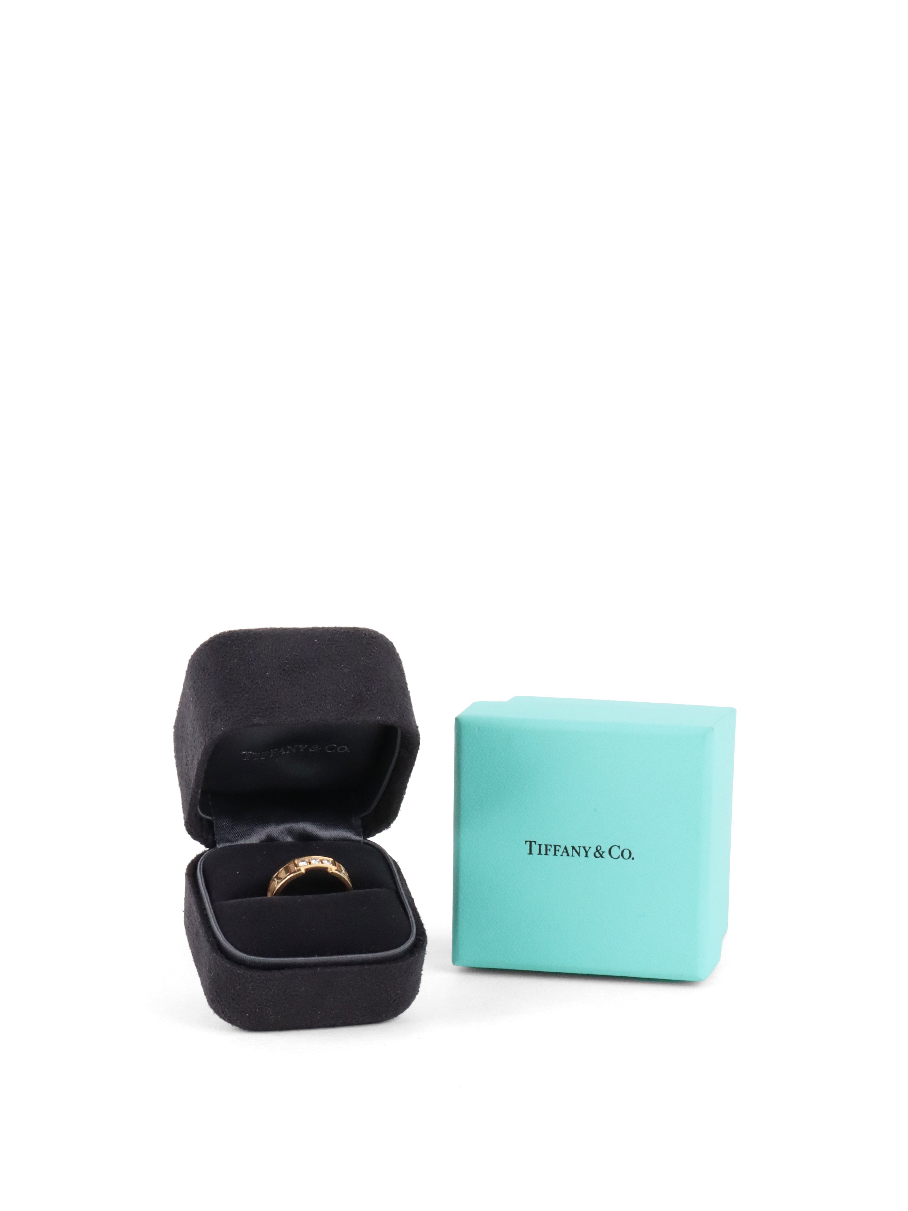 Tiffany  Co Diamond Atlas Rose Gold 2003 Band Ring