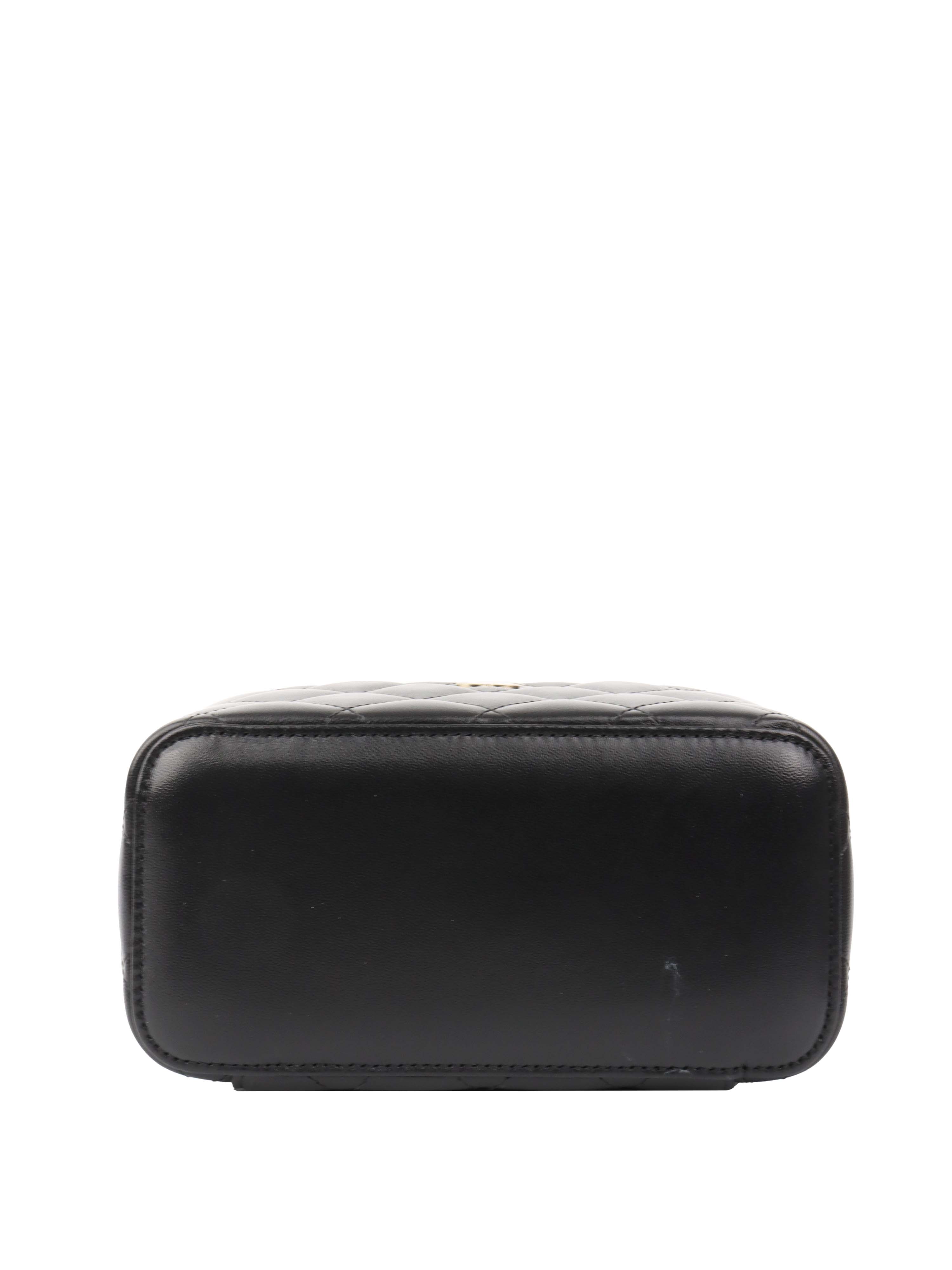 Chanel Black Lambskin Vanity Bag.