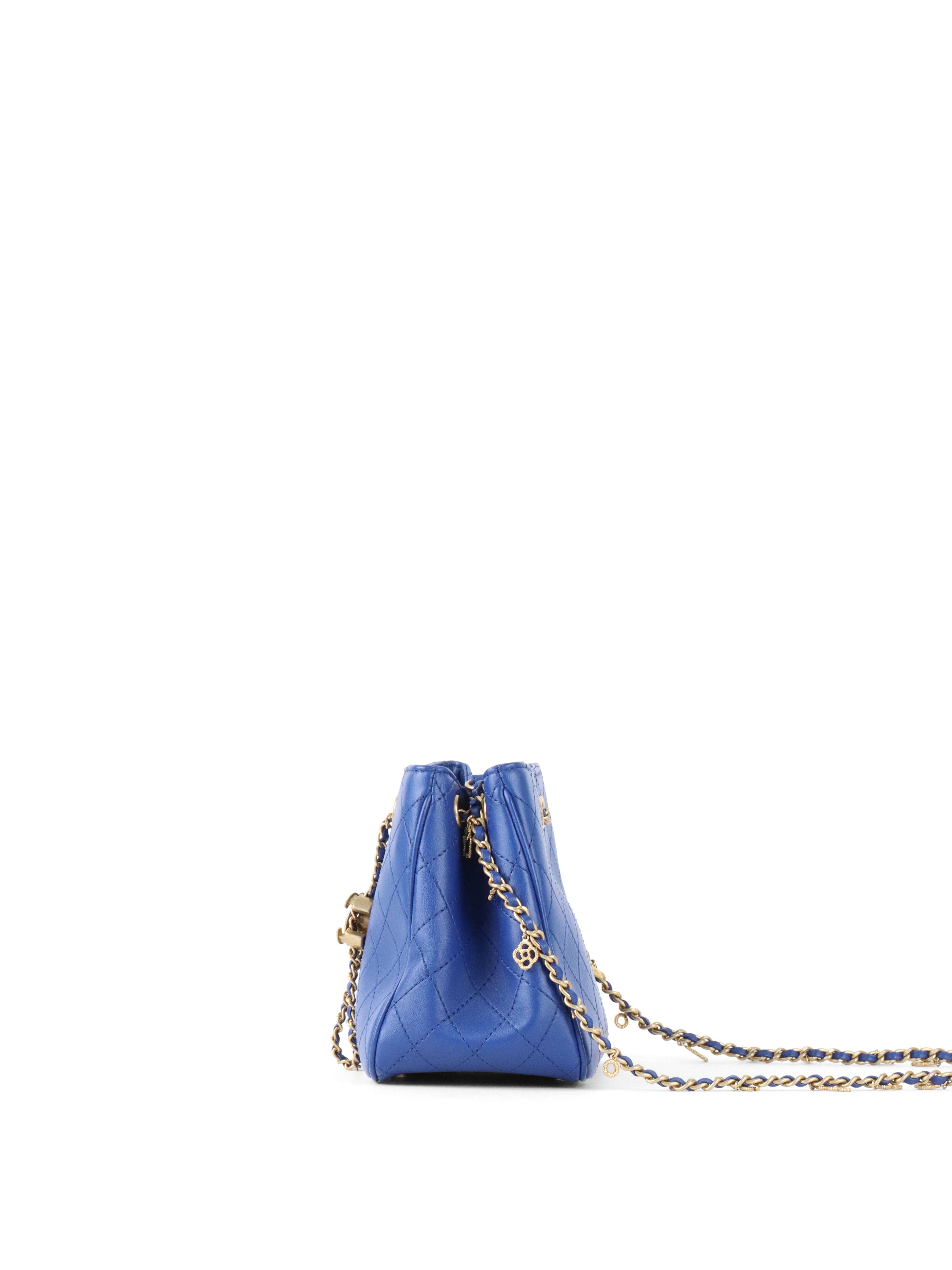 Chanel Blue Egyptian Amulet Drawstring Bucket Bag