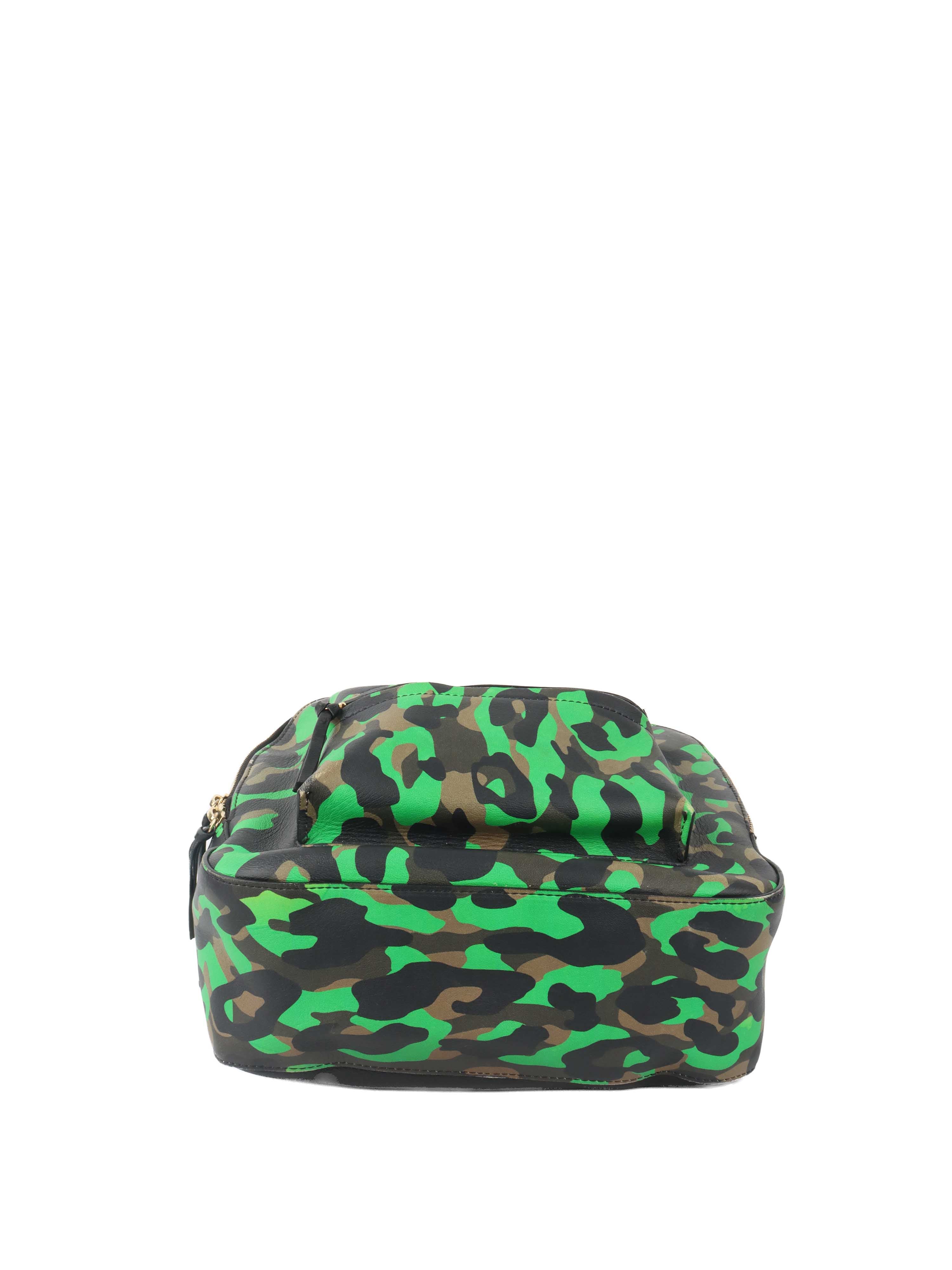 Versace Black and Green Medusa Backpack.