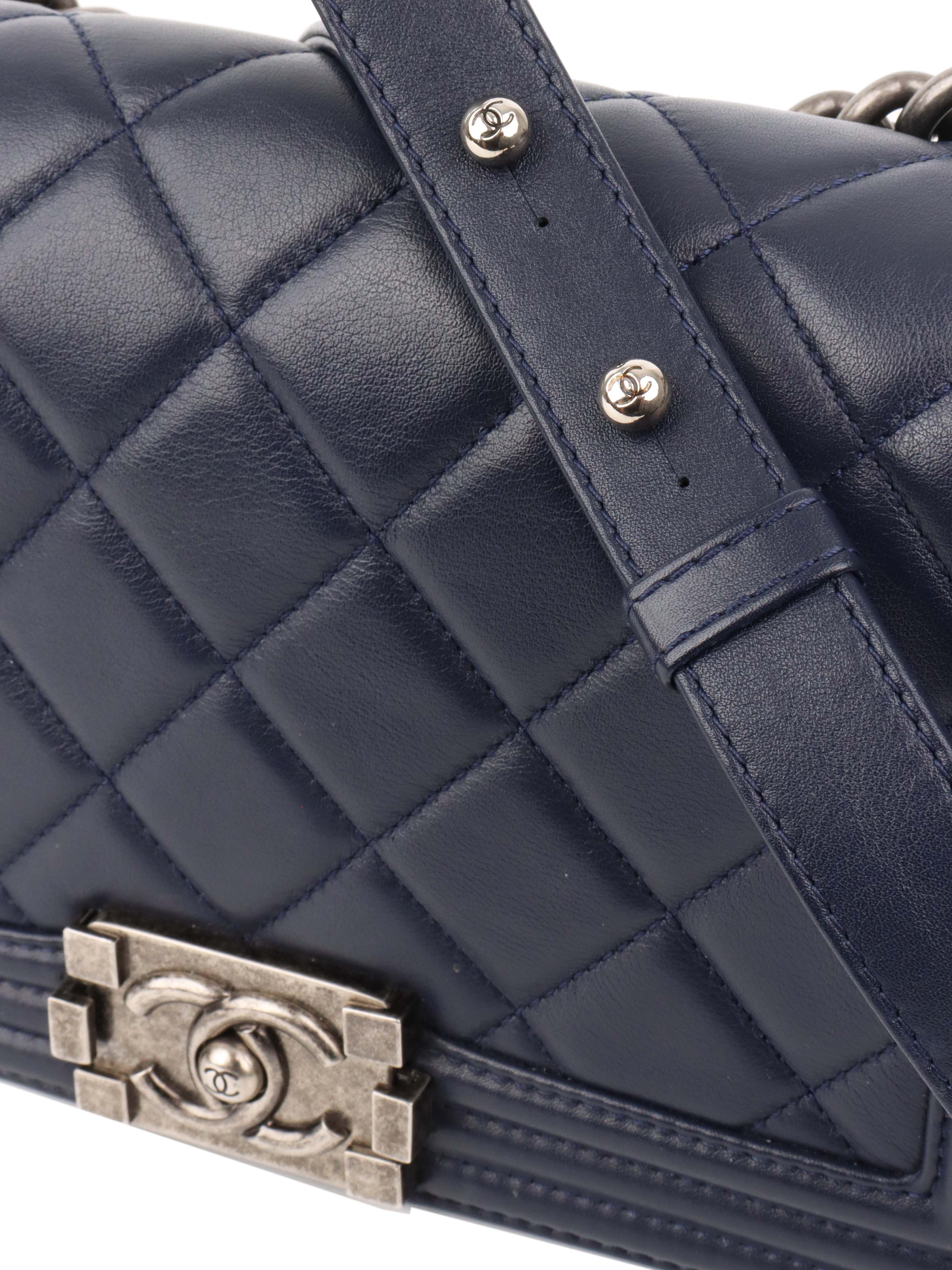 Chanel Medium Navy Boy Bag.