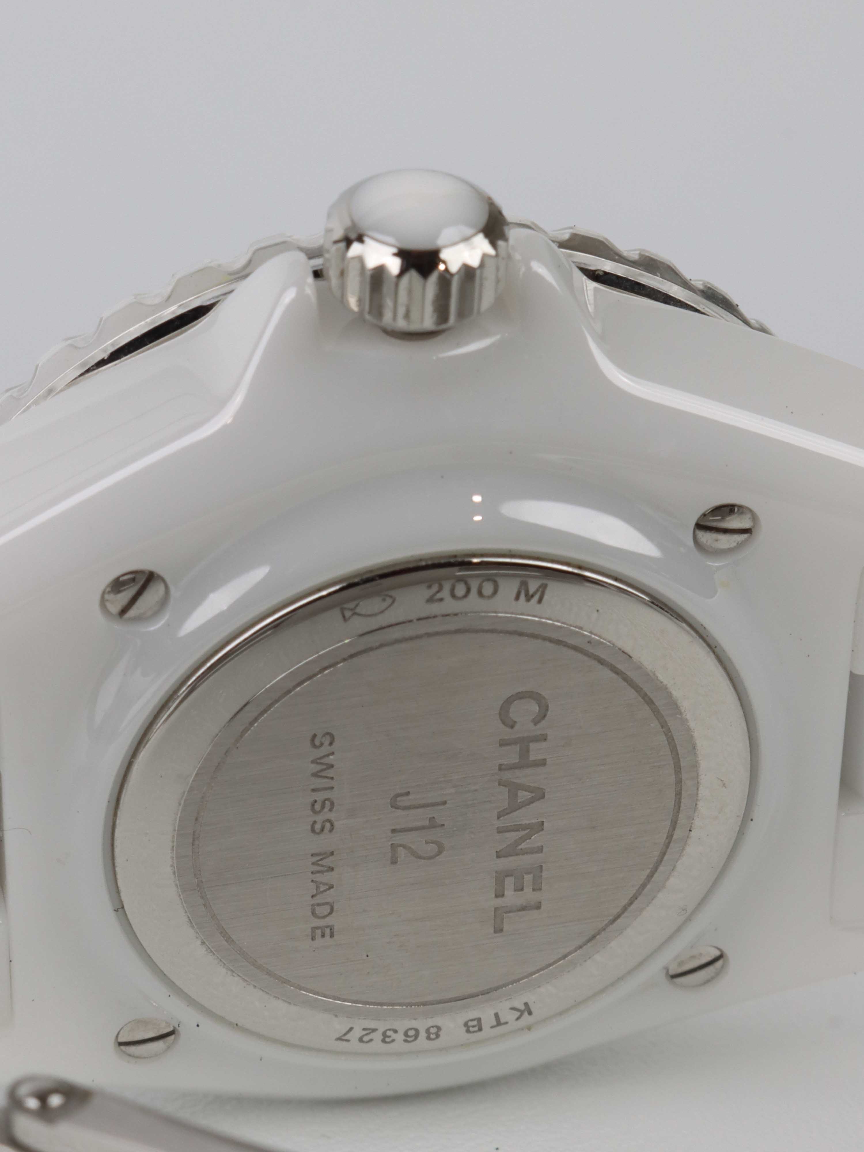 Chanel J12 Watch in White Ceramic and Steel 33mm.