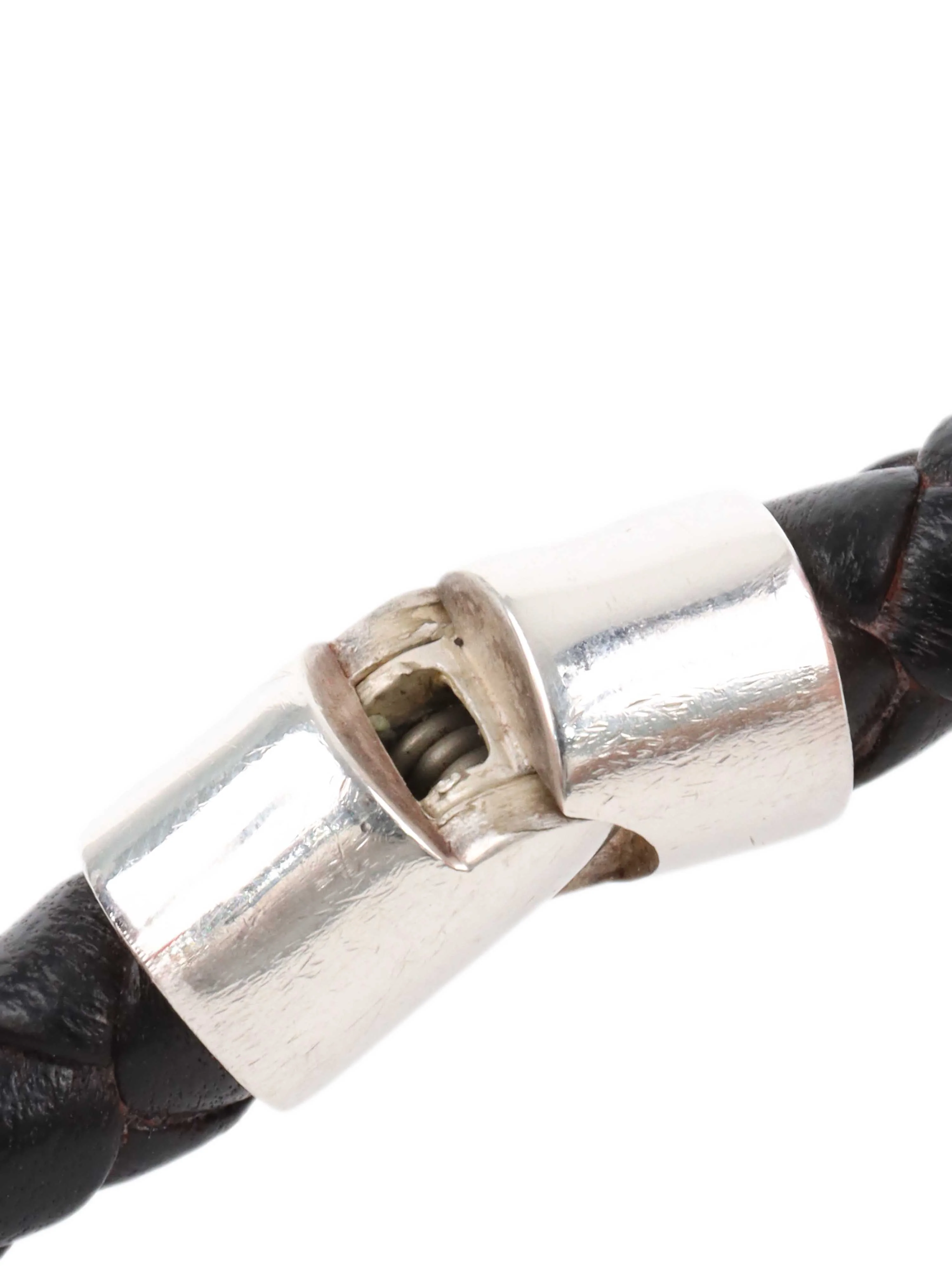 Bottega Veneta Black Knot Leather Bracelet.