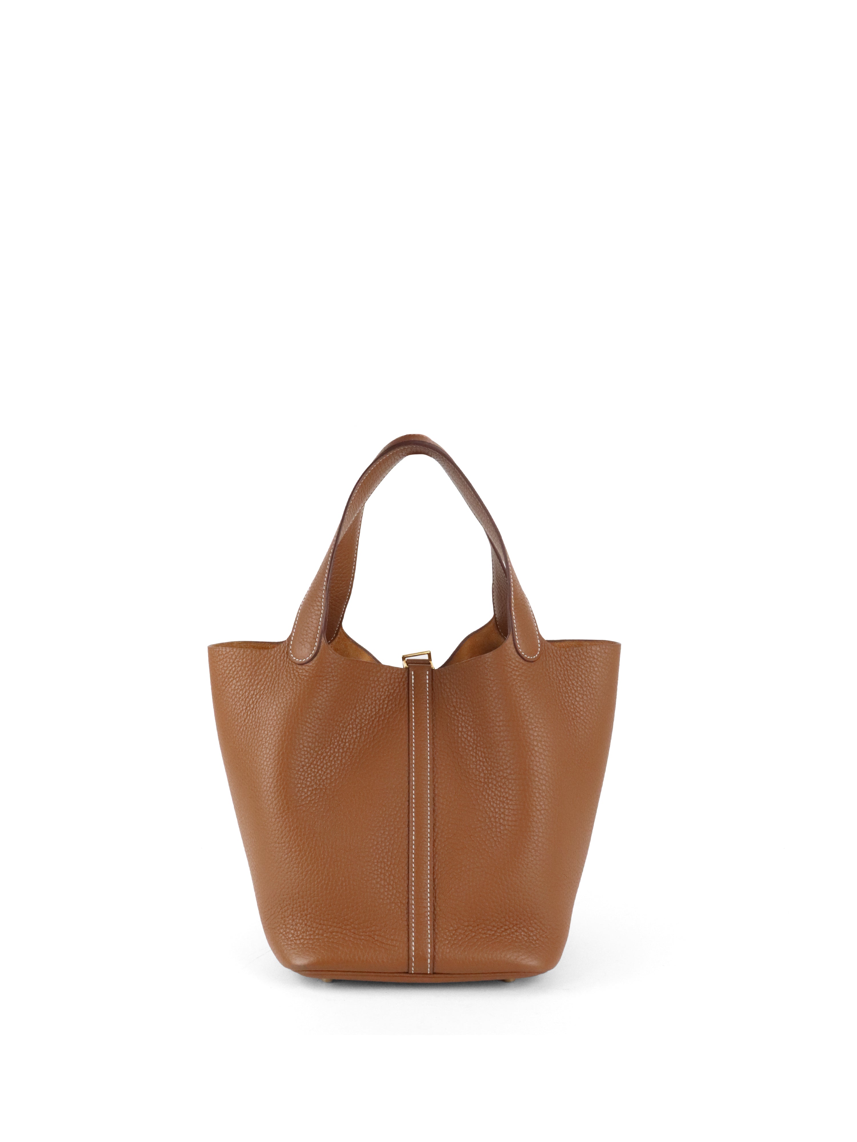Hermes Picotin 22 Gold Taurillon Clemence Stamp U GHW