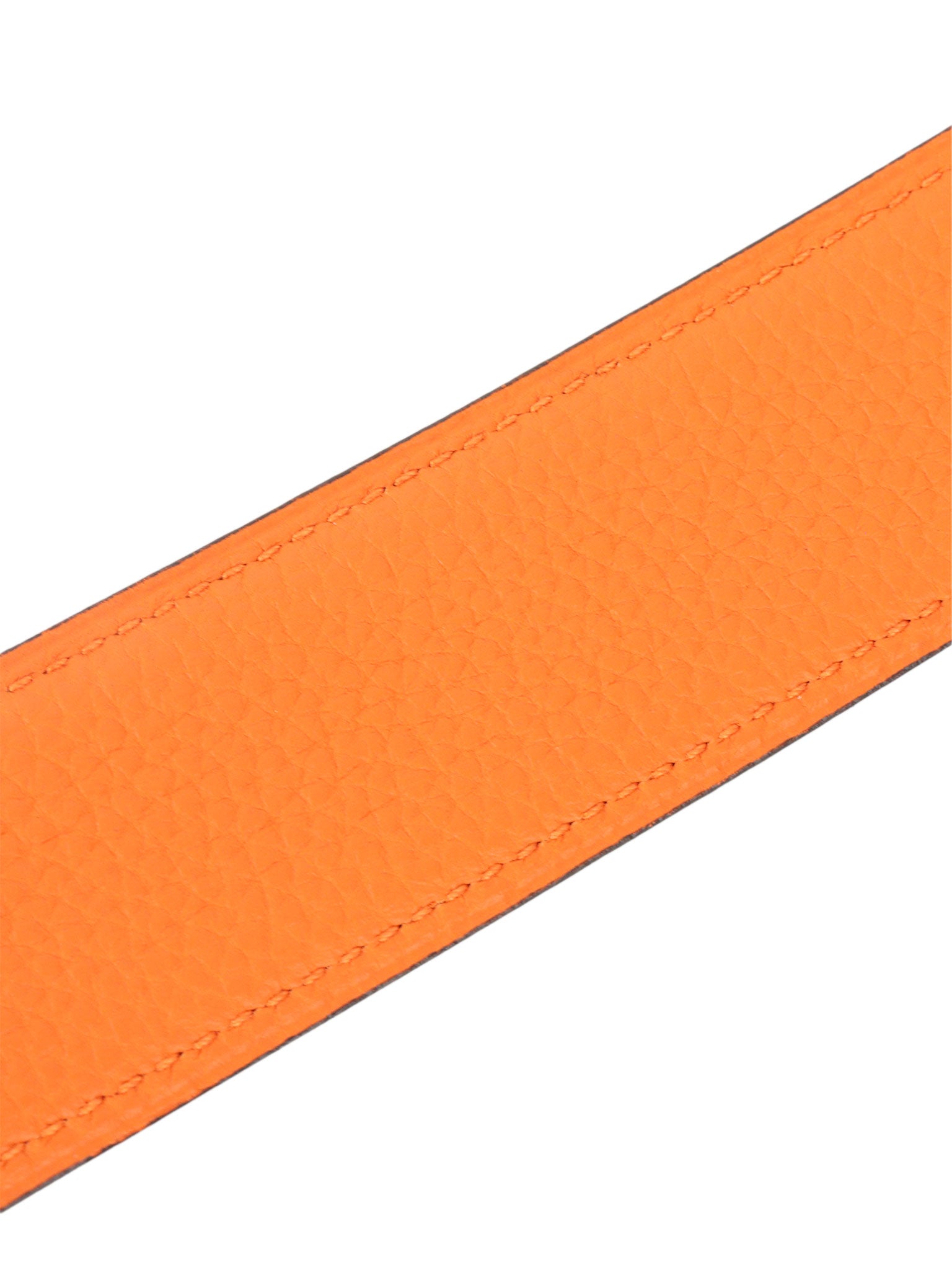 Hermes Reversible leather belt in Noir/Orange 32 mm.