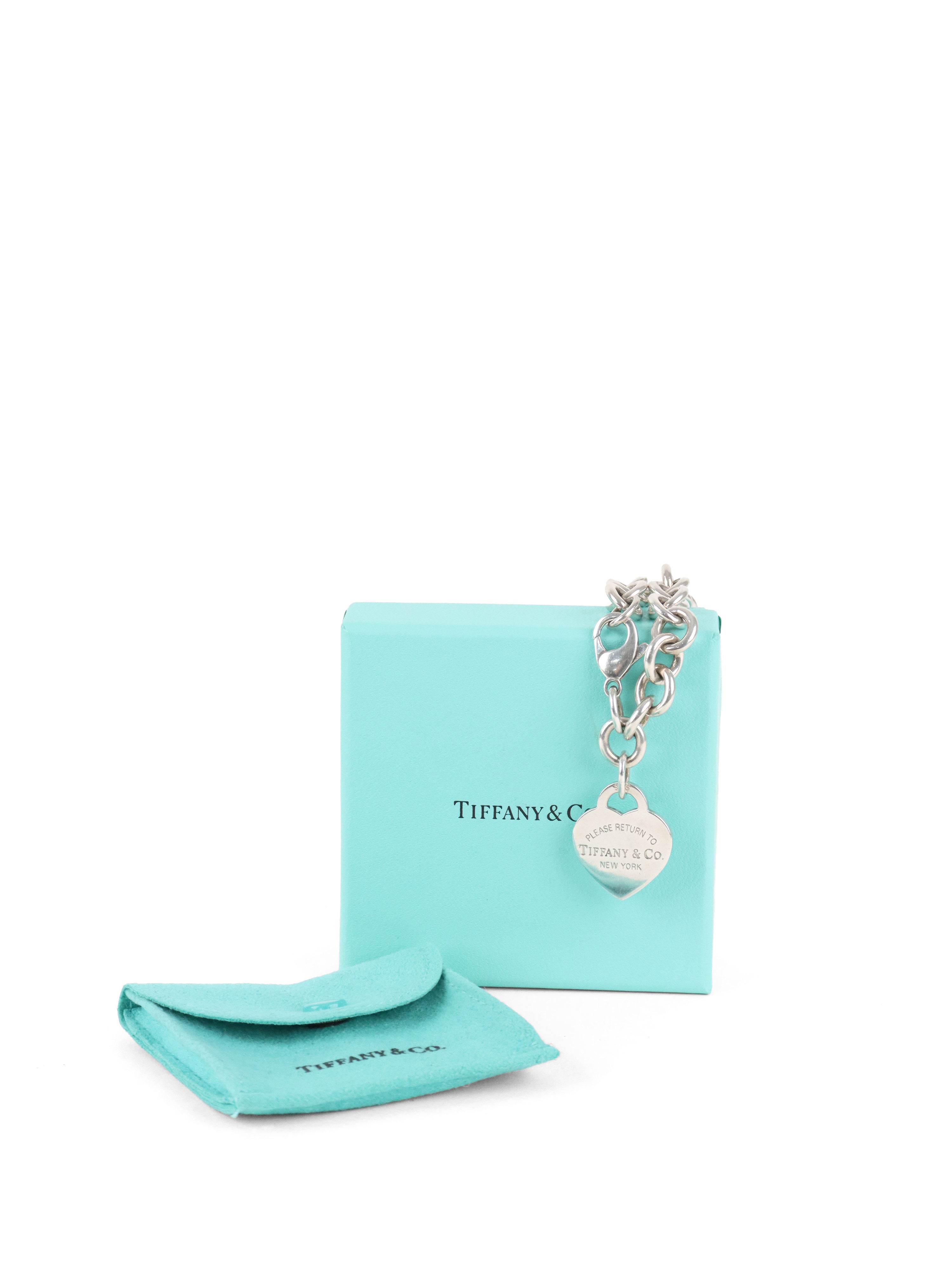 Tiffany  Co Sterling Silver Heart Tag Bracelet
