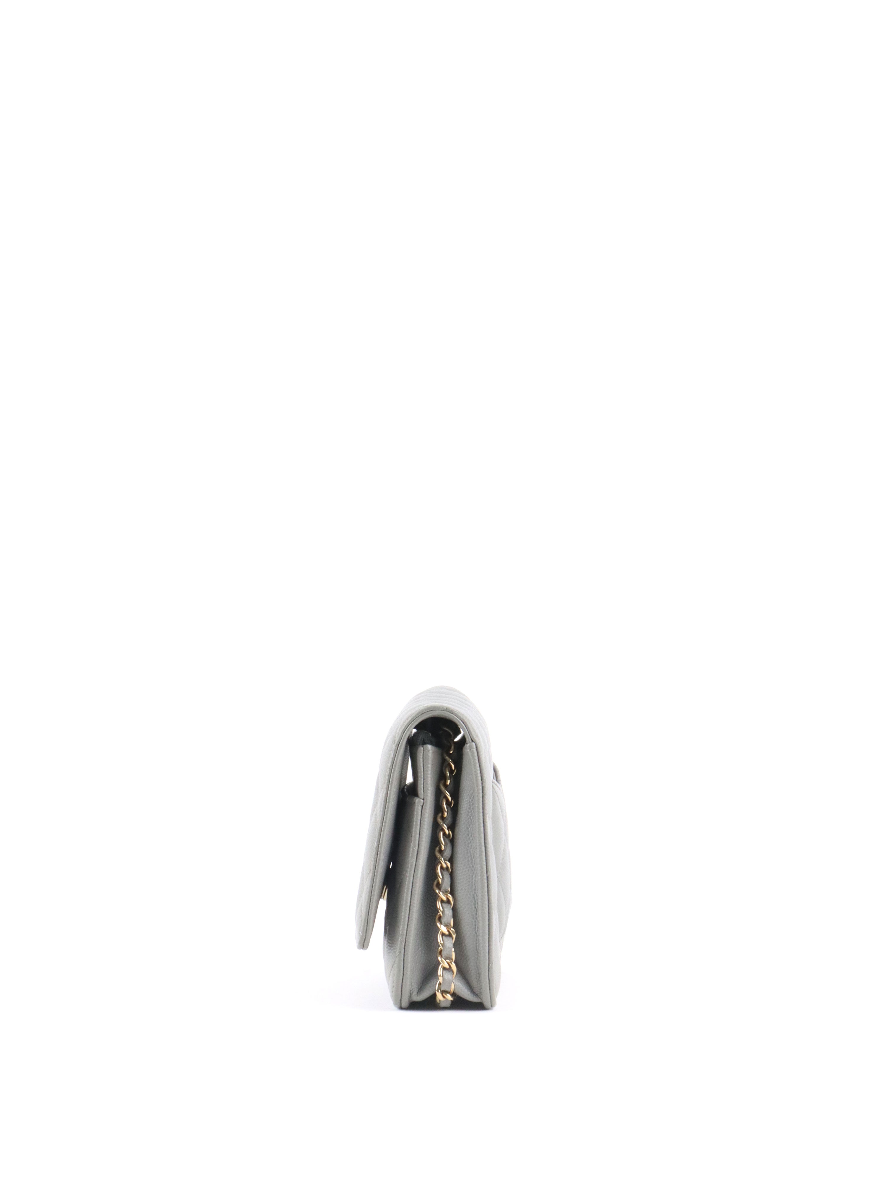 Chanel Grey Caviar Wallet on Chain LGHW