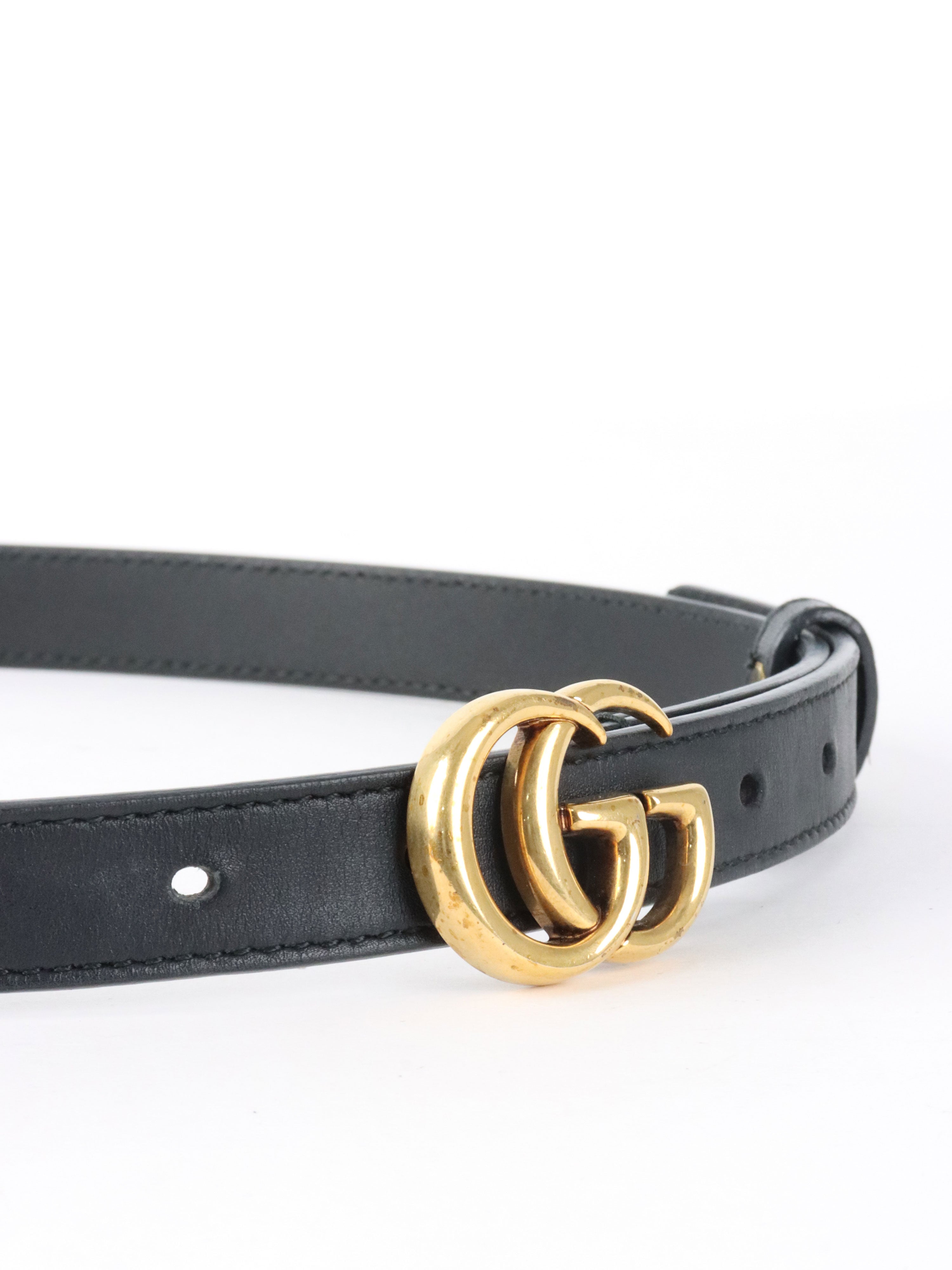 Gucci GG Black Thin Belt