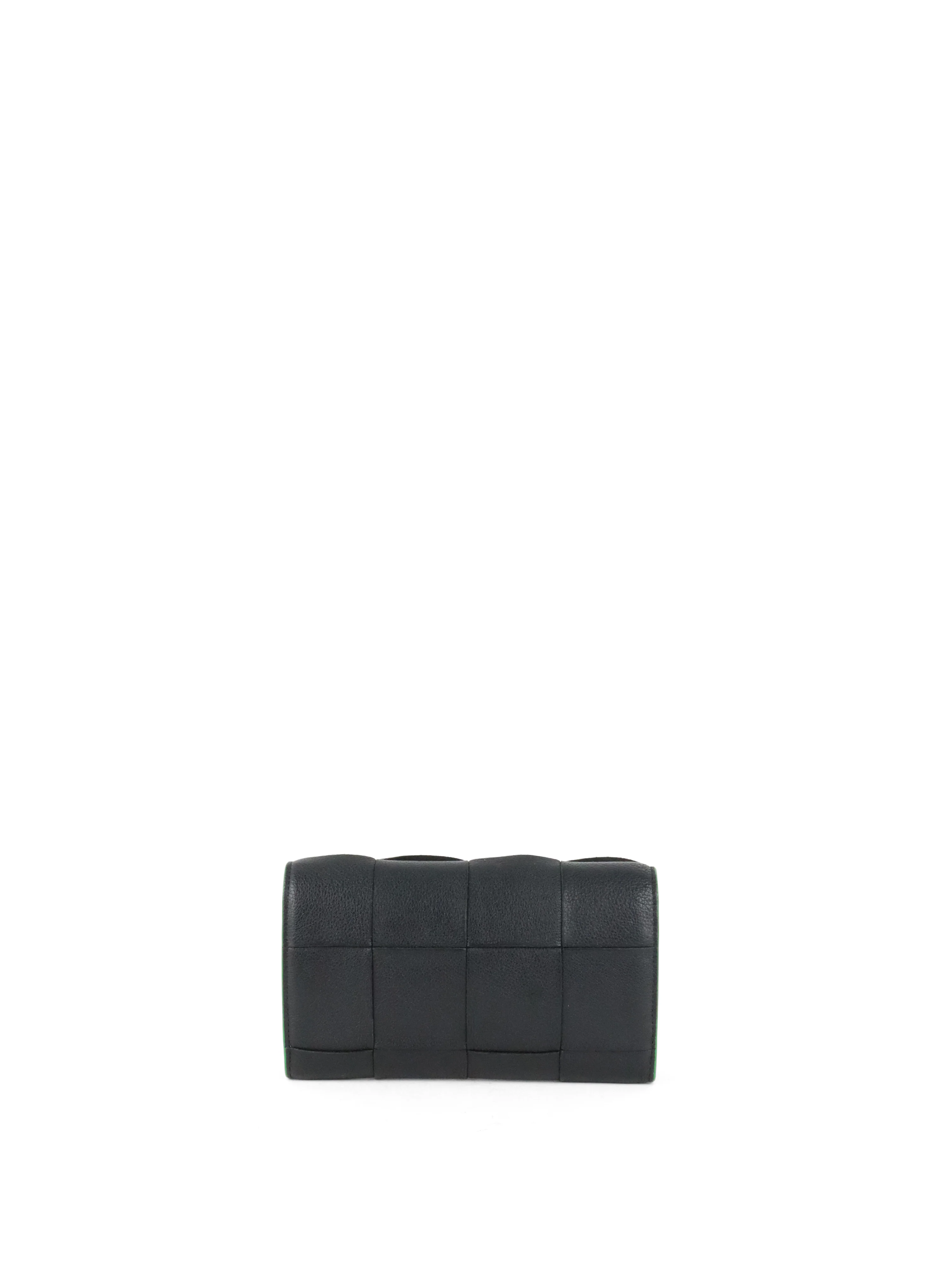 Bottega Veneta Black  Green Long Flap Cassette Wallet