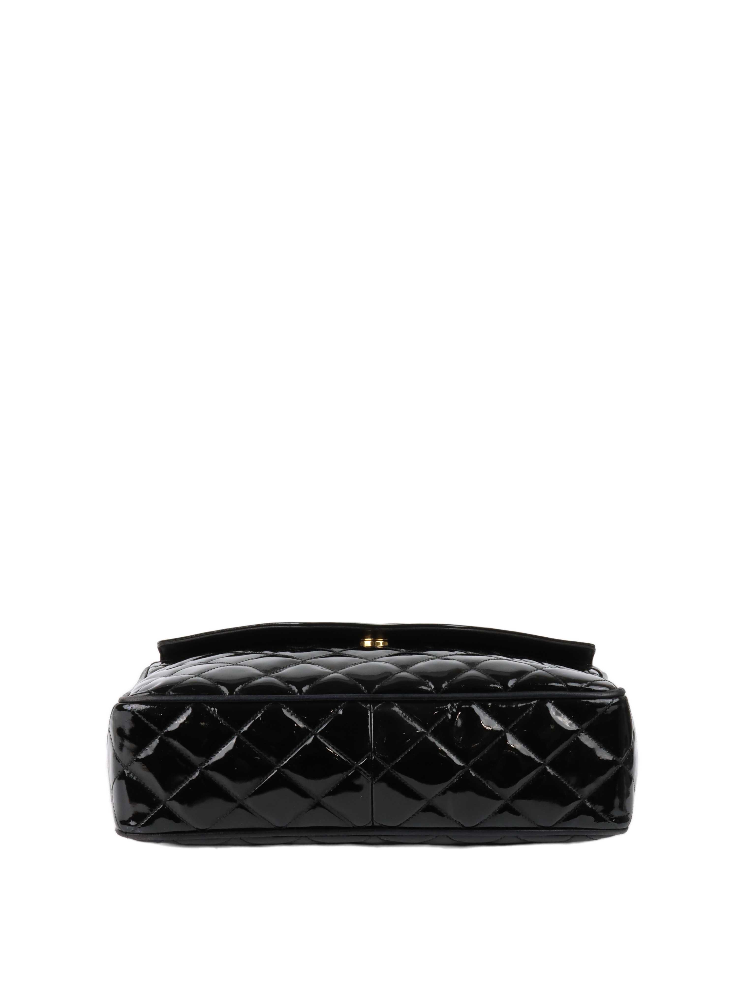 Chanel Black Patent Shoulder Bag.