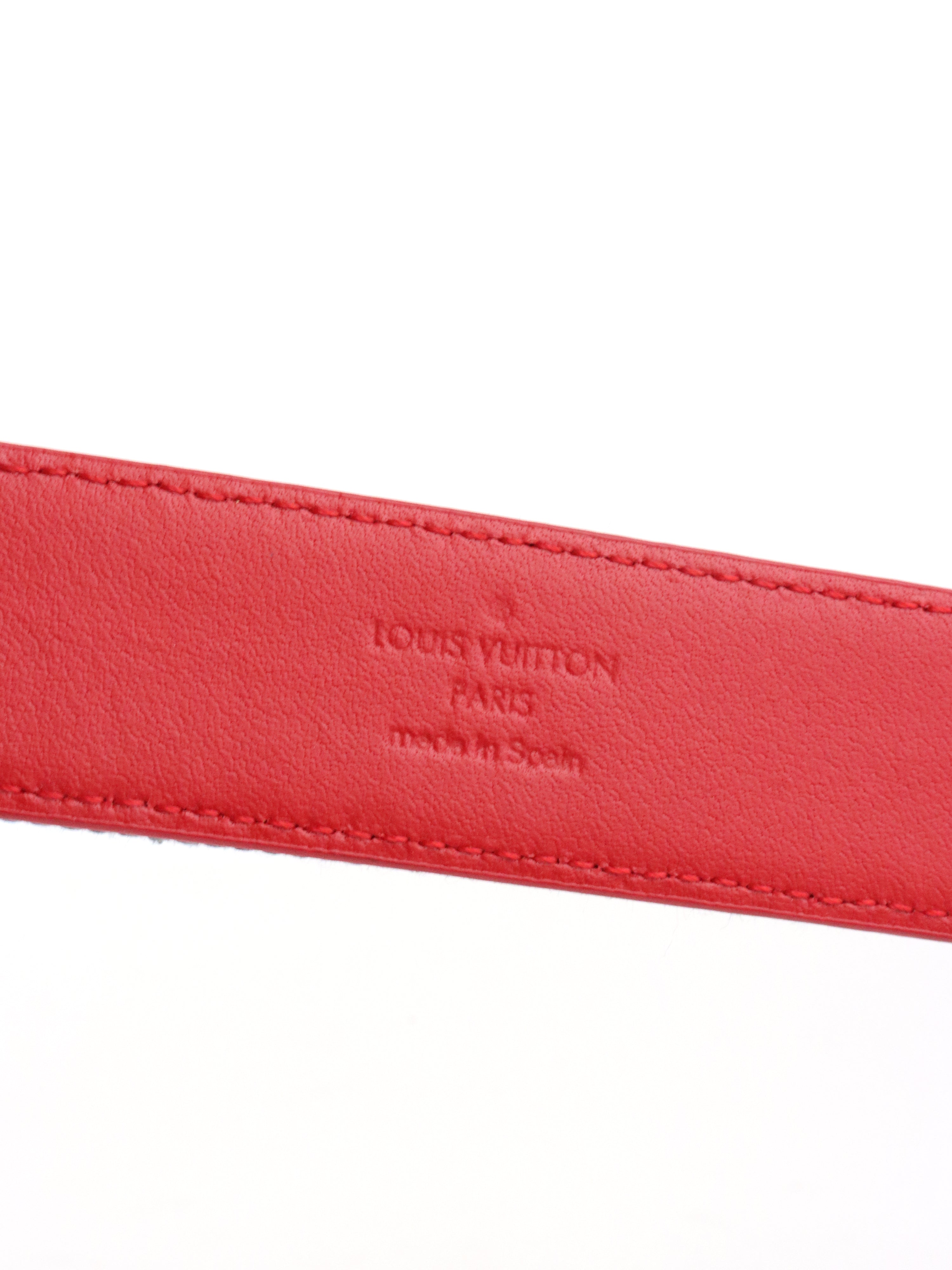 Louis Vuitton Denim LV Iconic Belt Damier  Monogram Patchwork Belt size 90