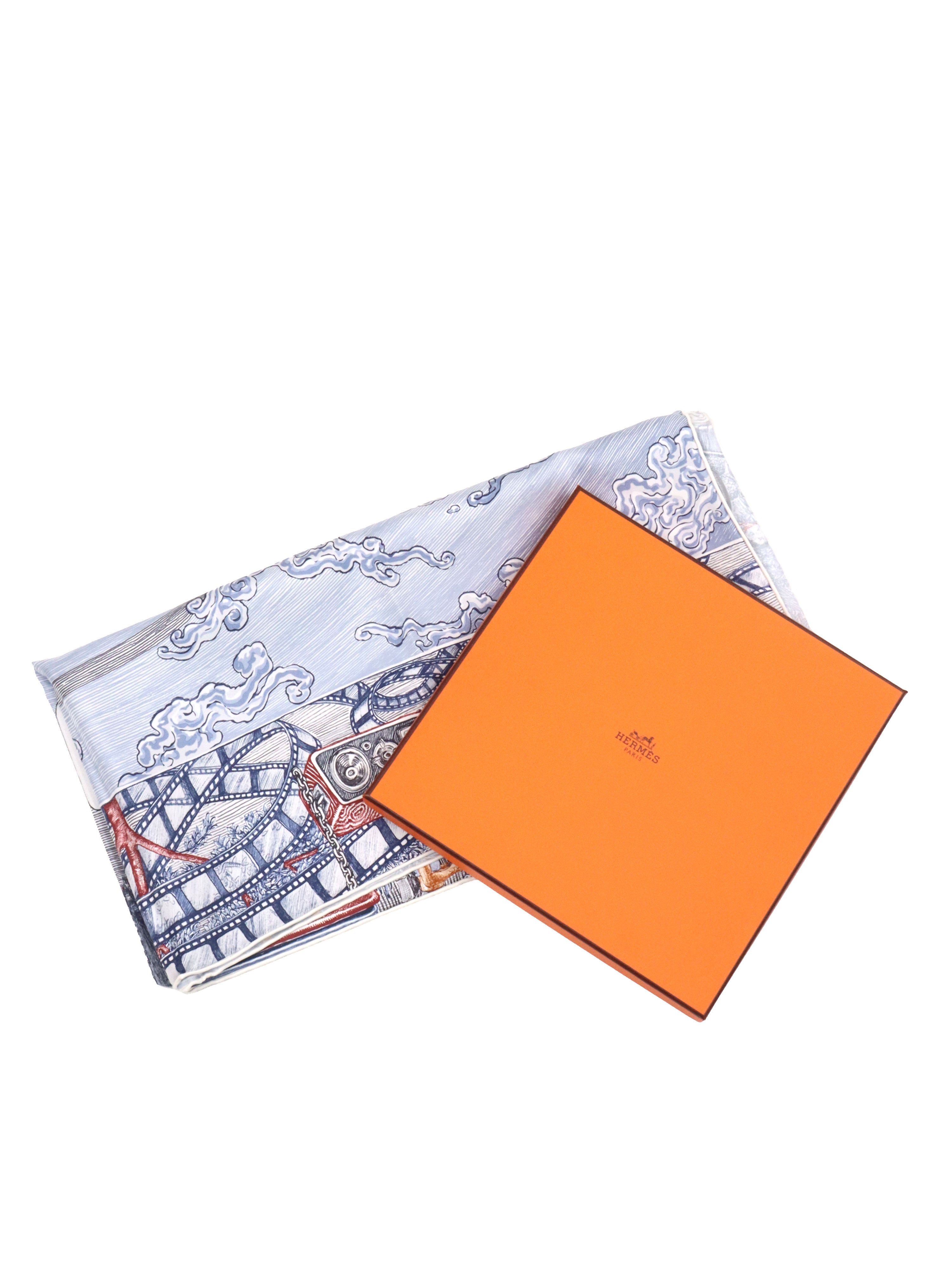 Hermes Ardoise  Blanc City of Light Scarf