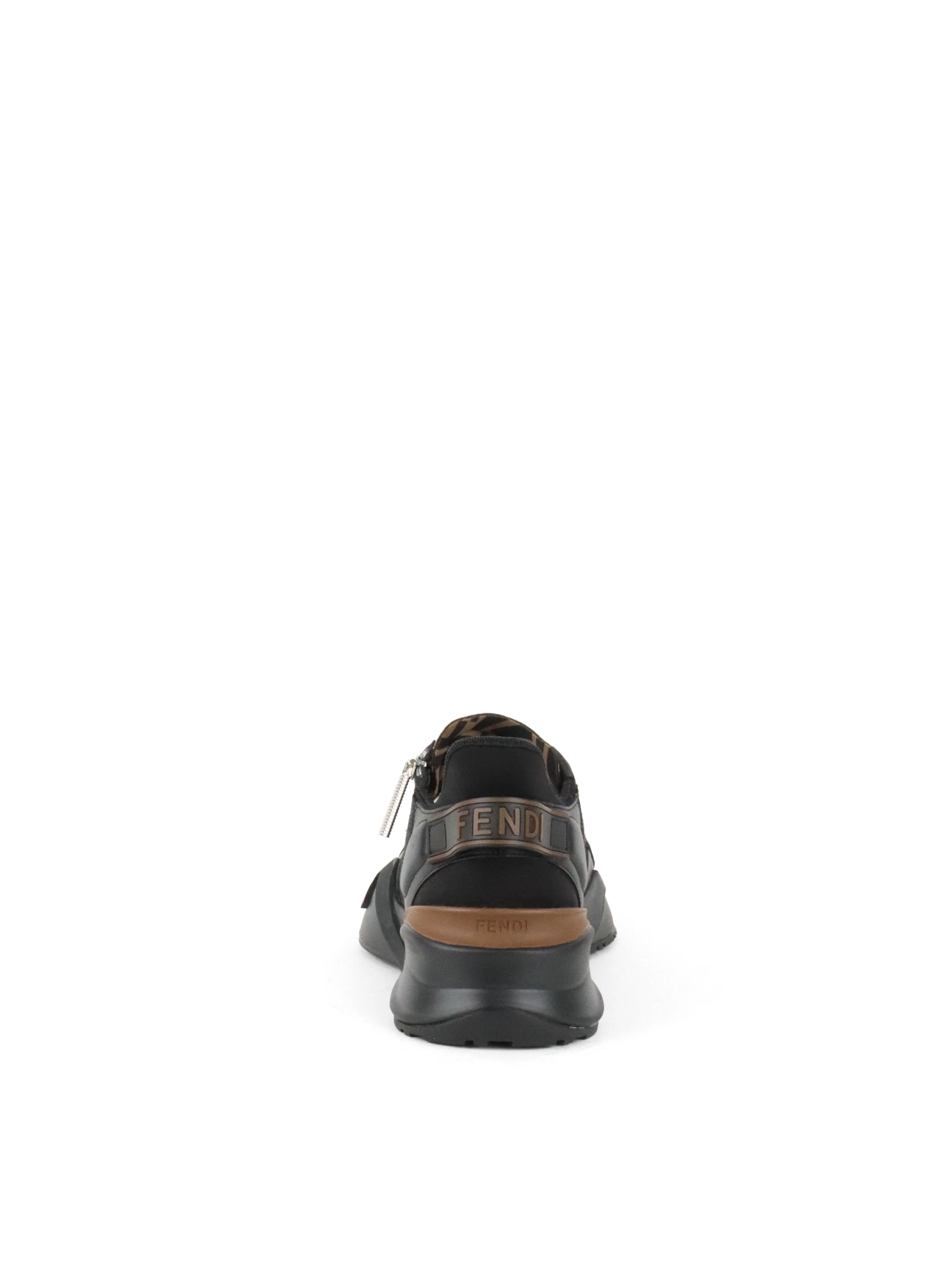 Fendi Brown Black Flow Low-top Sneakers size UK8