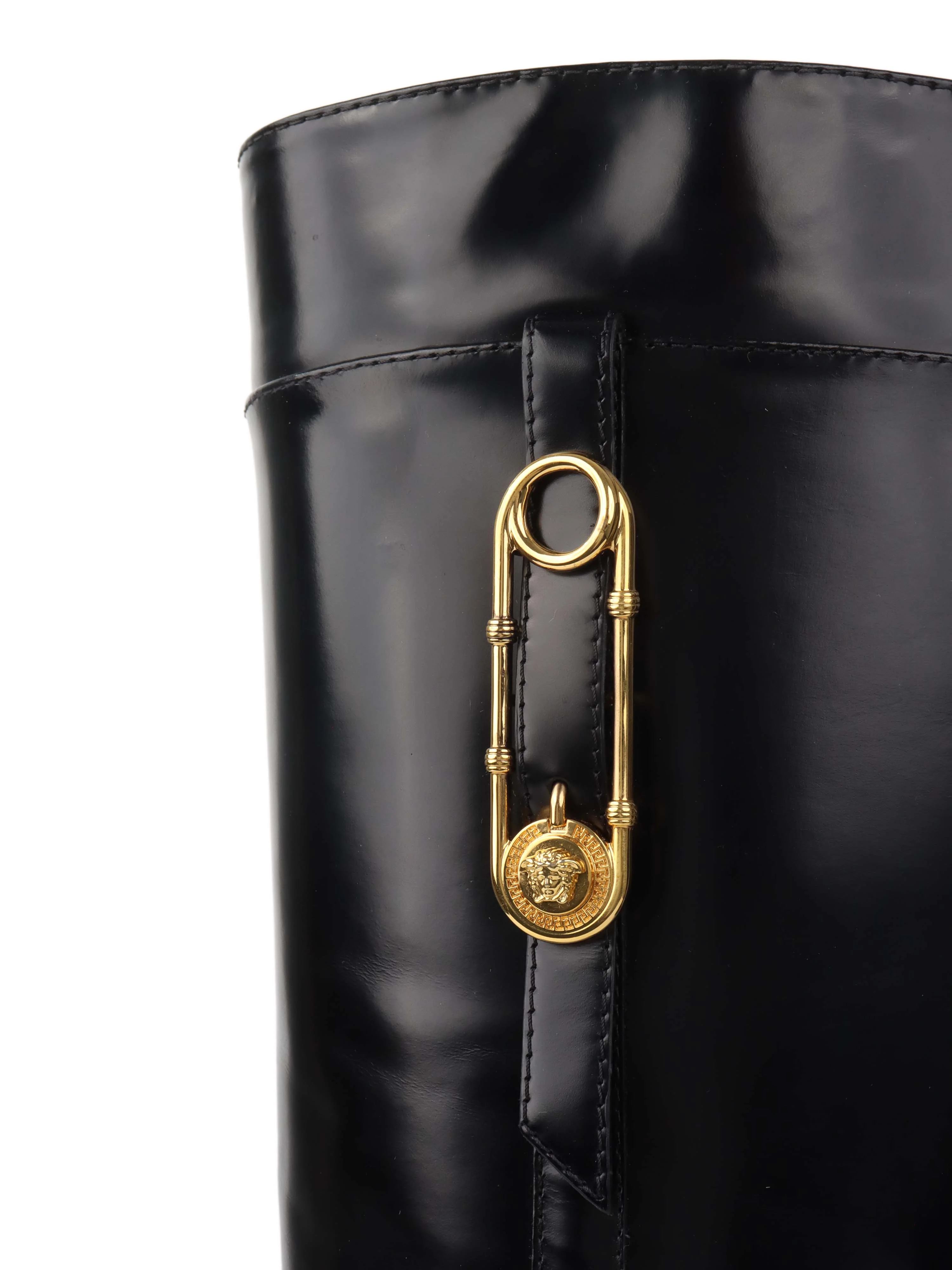 Versace Black Riding Boots.