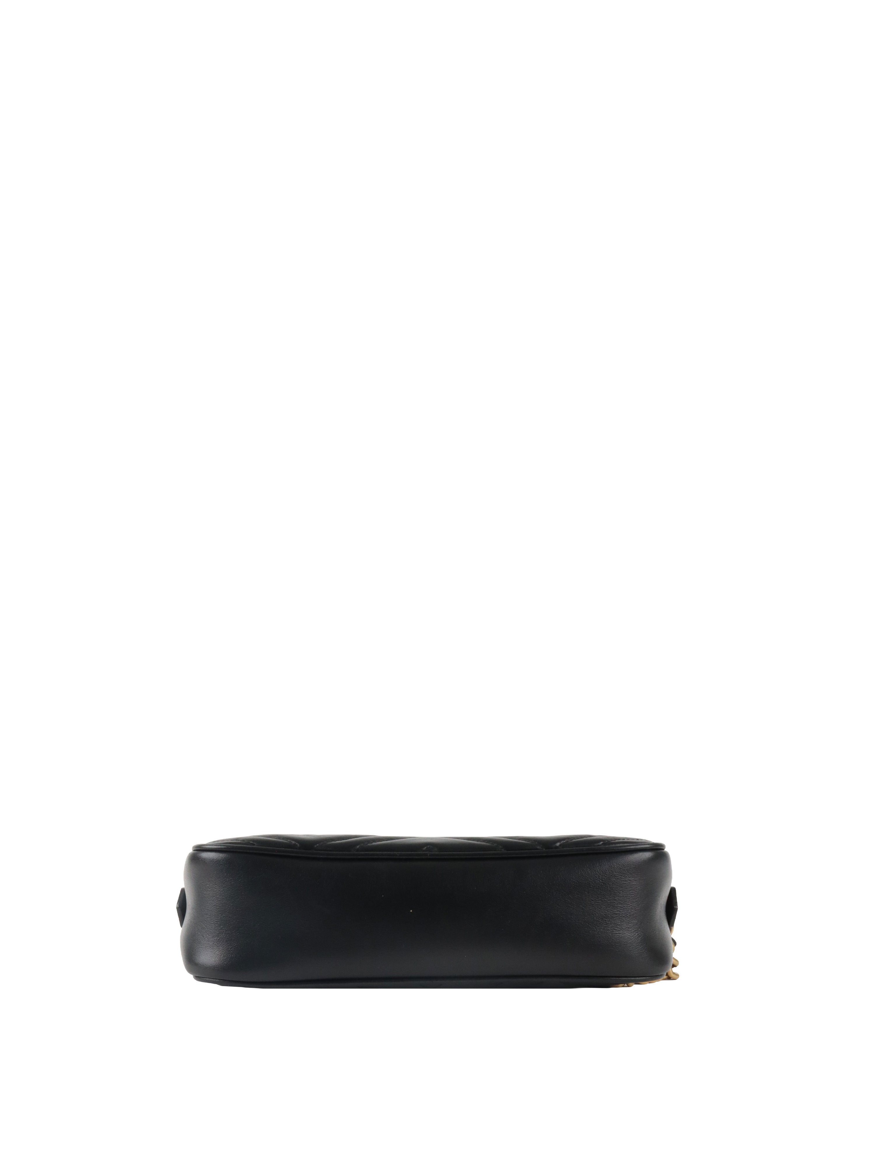 Gucci Black Small GG Marmont Camera Bag.