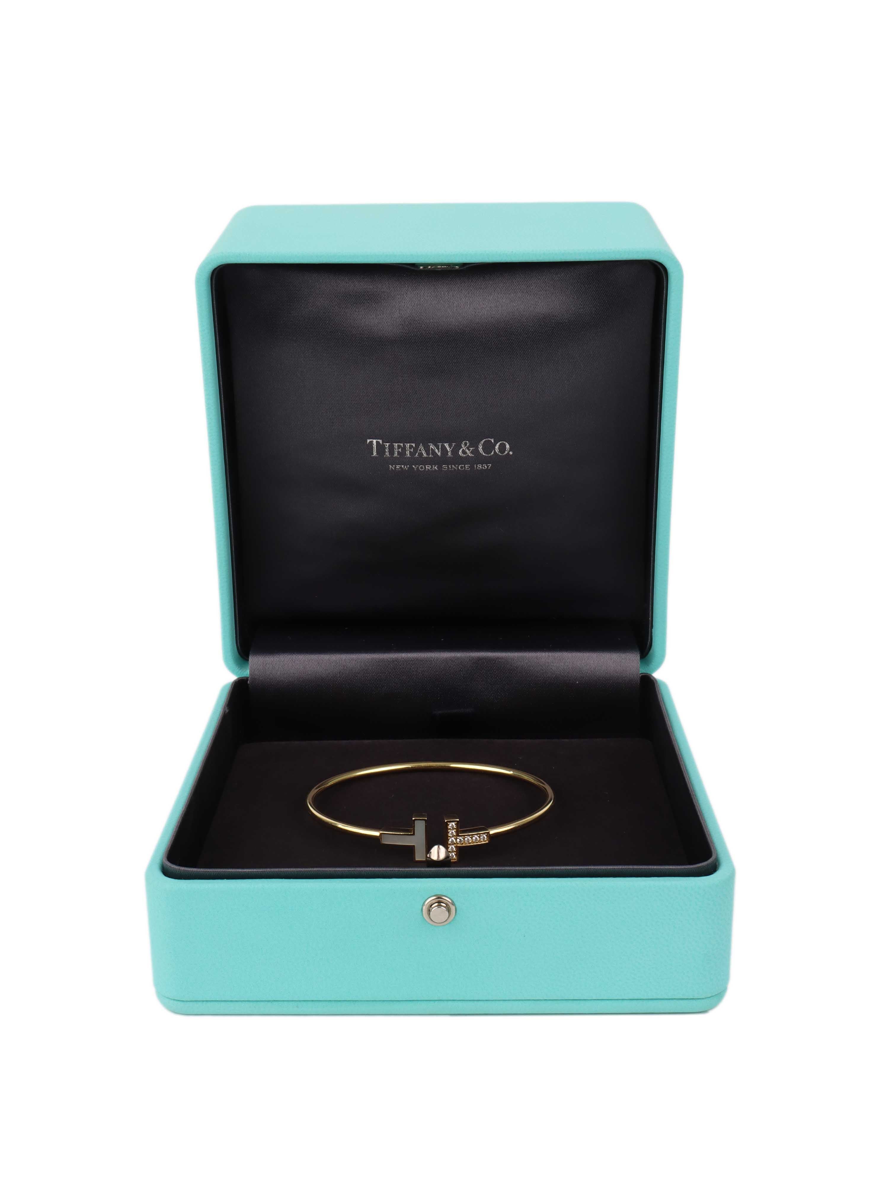 Tiffany & Co Yellow Gold T-Wire Bracelet.