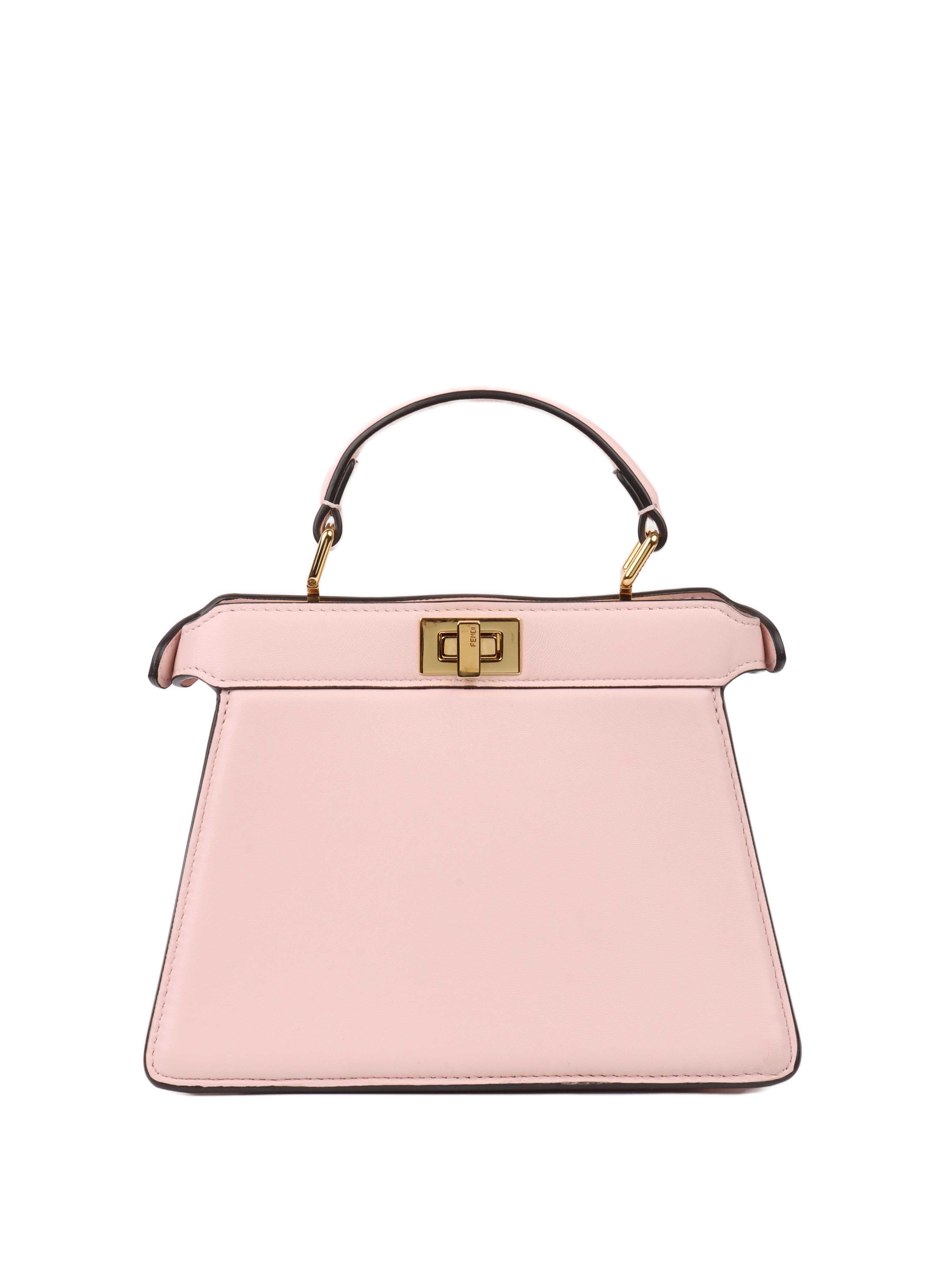 Fendi Peekaboo ISeeU Petite Pale Pink Padded Nappa Leather Bag.