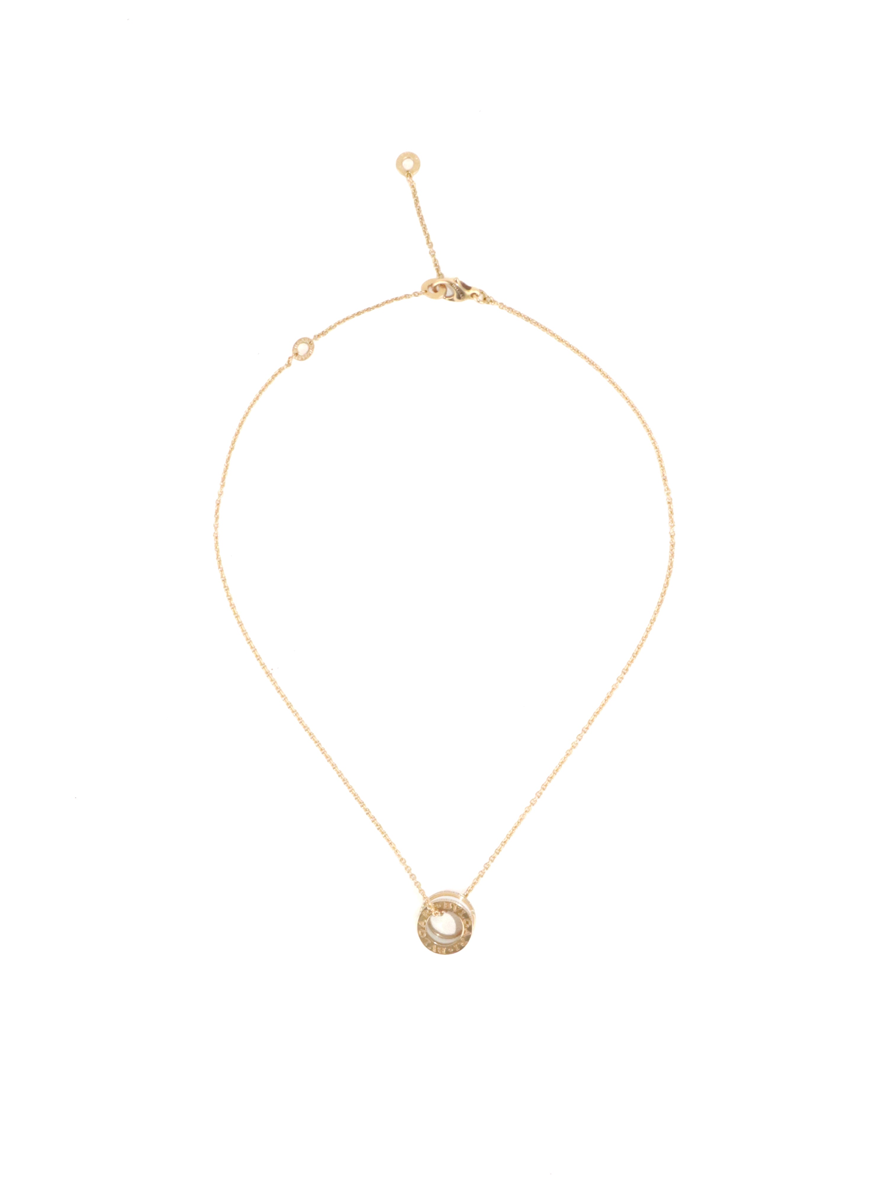 Bvlgari Rose Gold Diamonds White Ceramic B.Zero1 Necklace