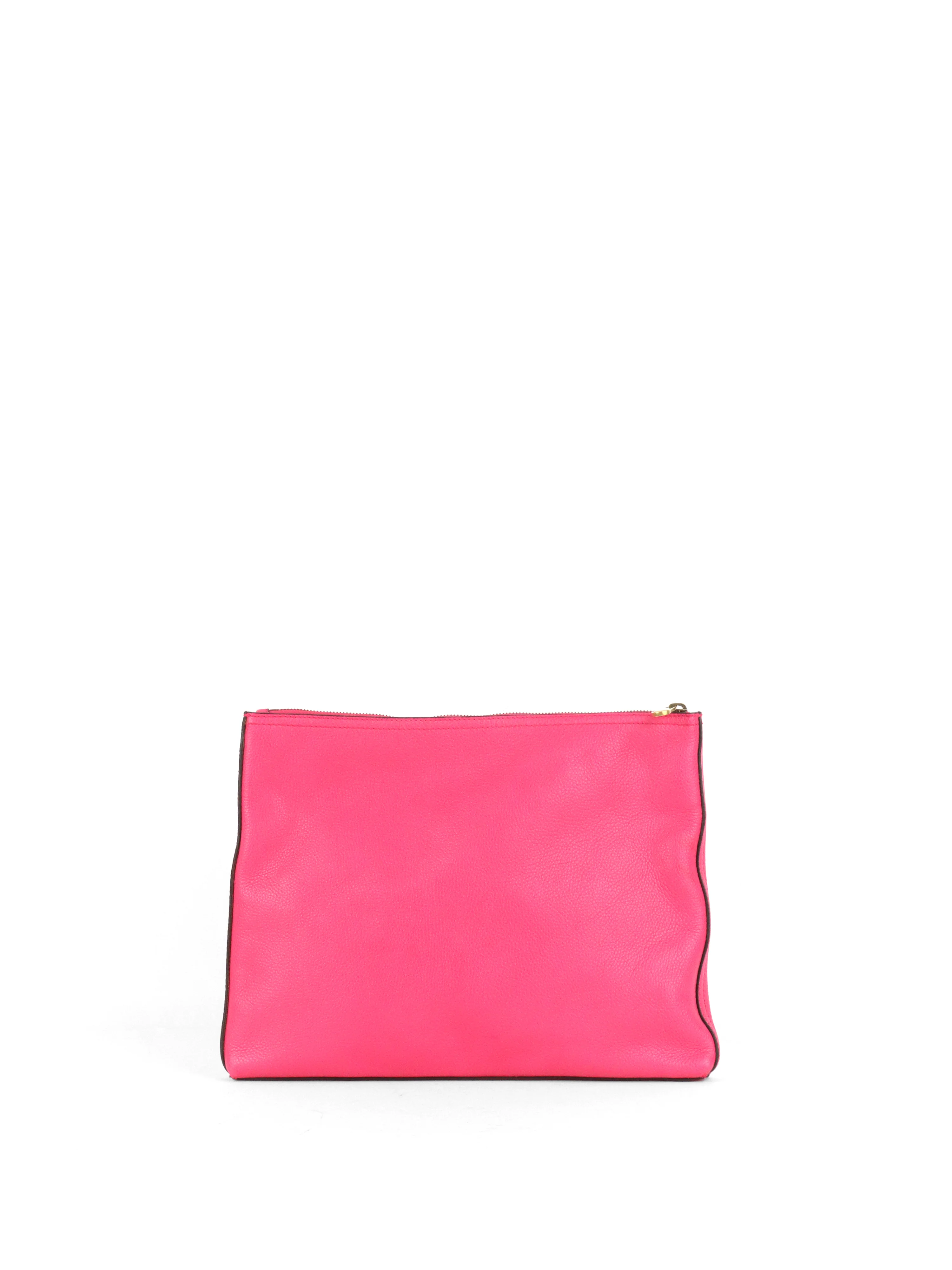 Gucci Vintage Bright Pink Logo Printed Pouch