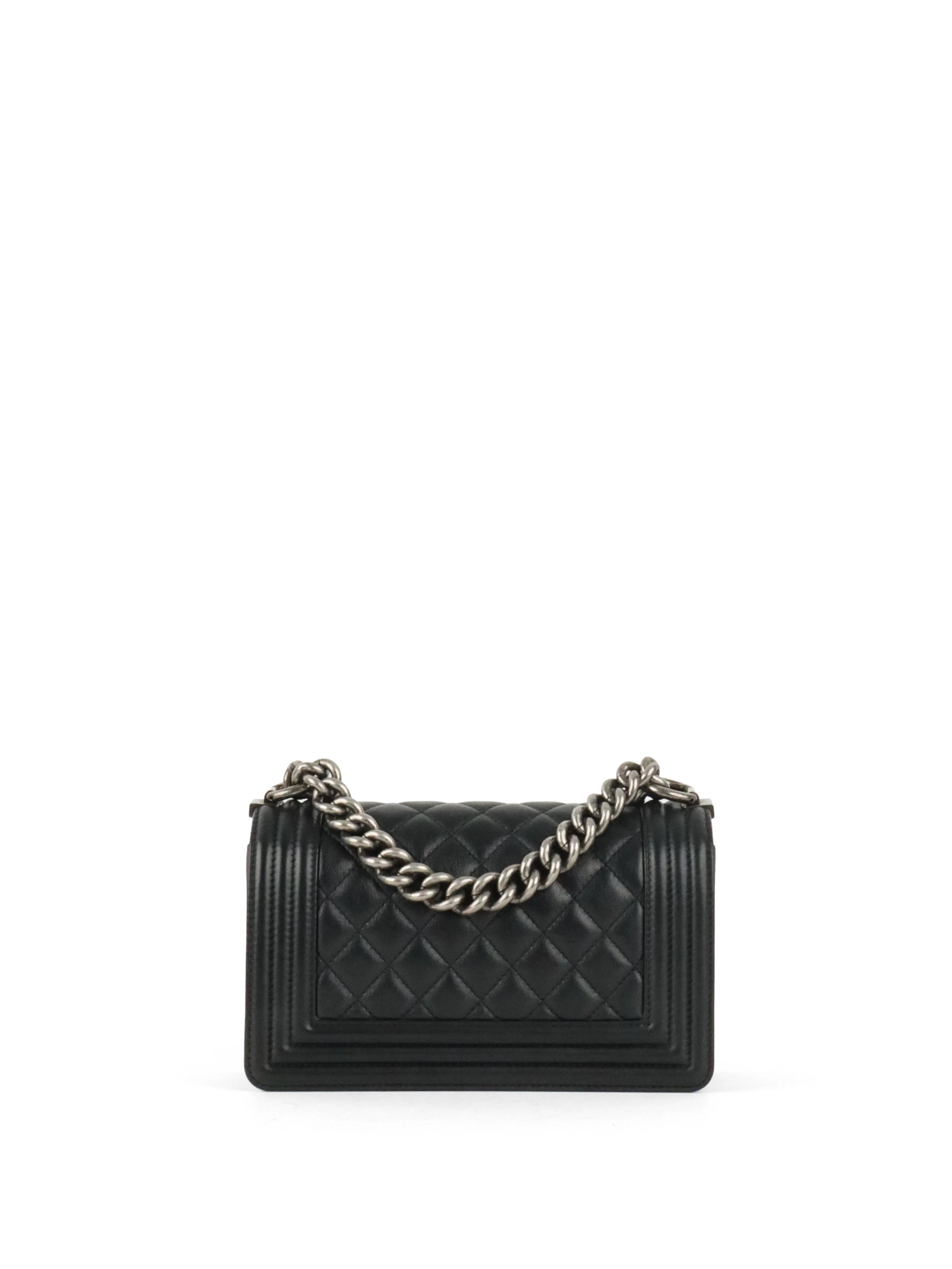 Chanel Small Black Lambskin Boy Bag