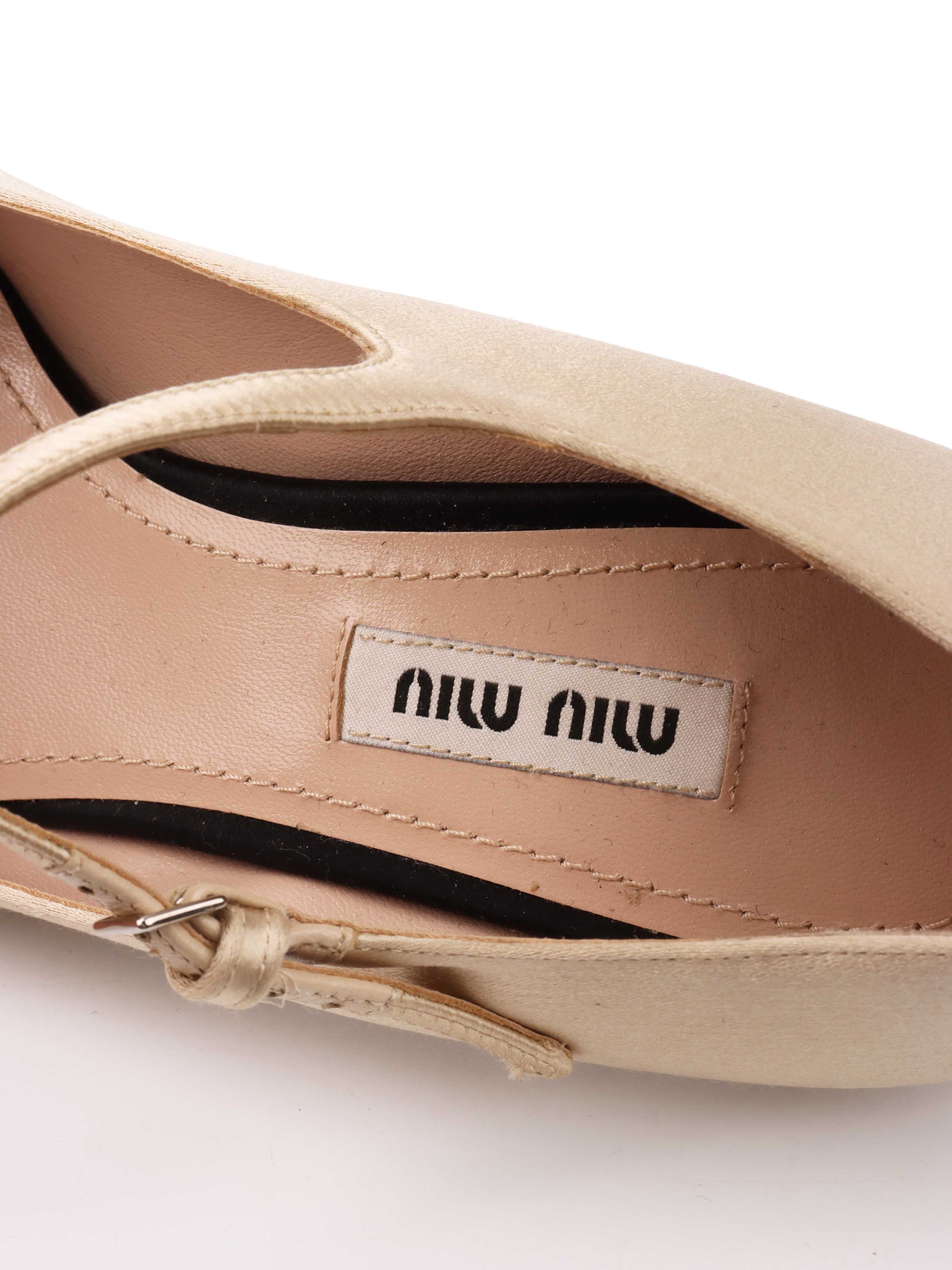Miu Miu Champagne  Black Heels with Crystals 35.5.
