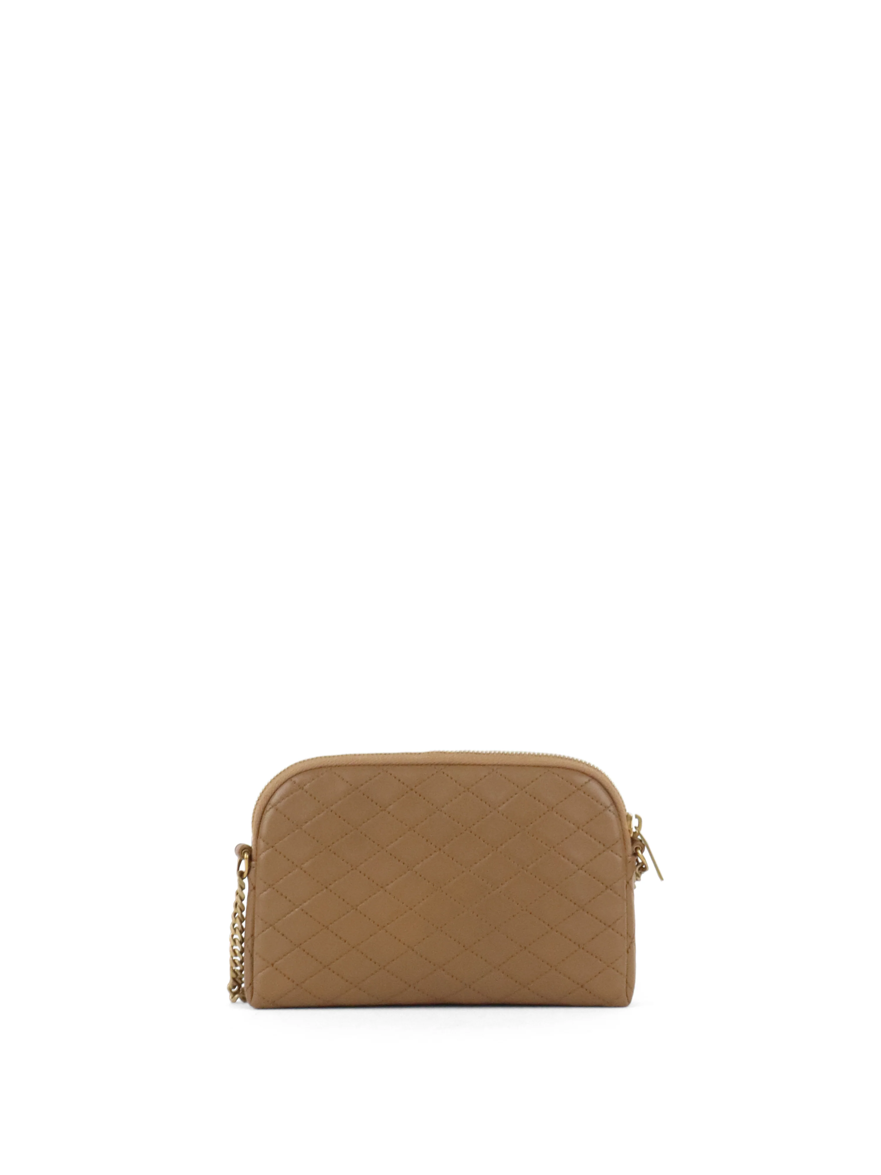 Saint Laurent Brown Gaby Quilted Chain Pouch