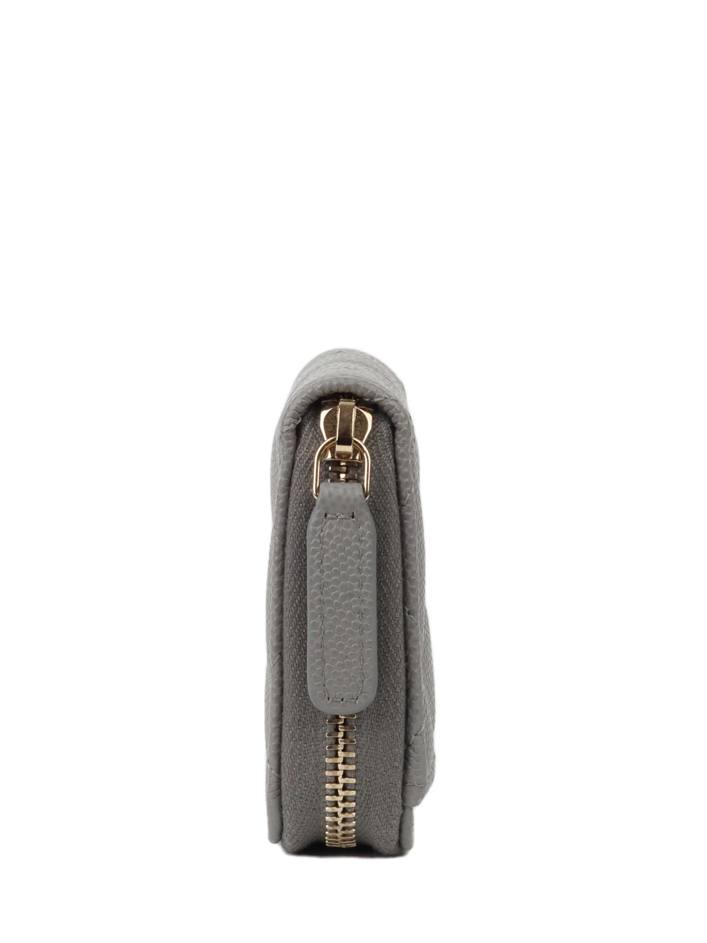 Chanel Grey Caviar Zip Classic Zipped Coin Purse.