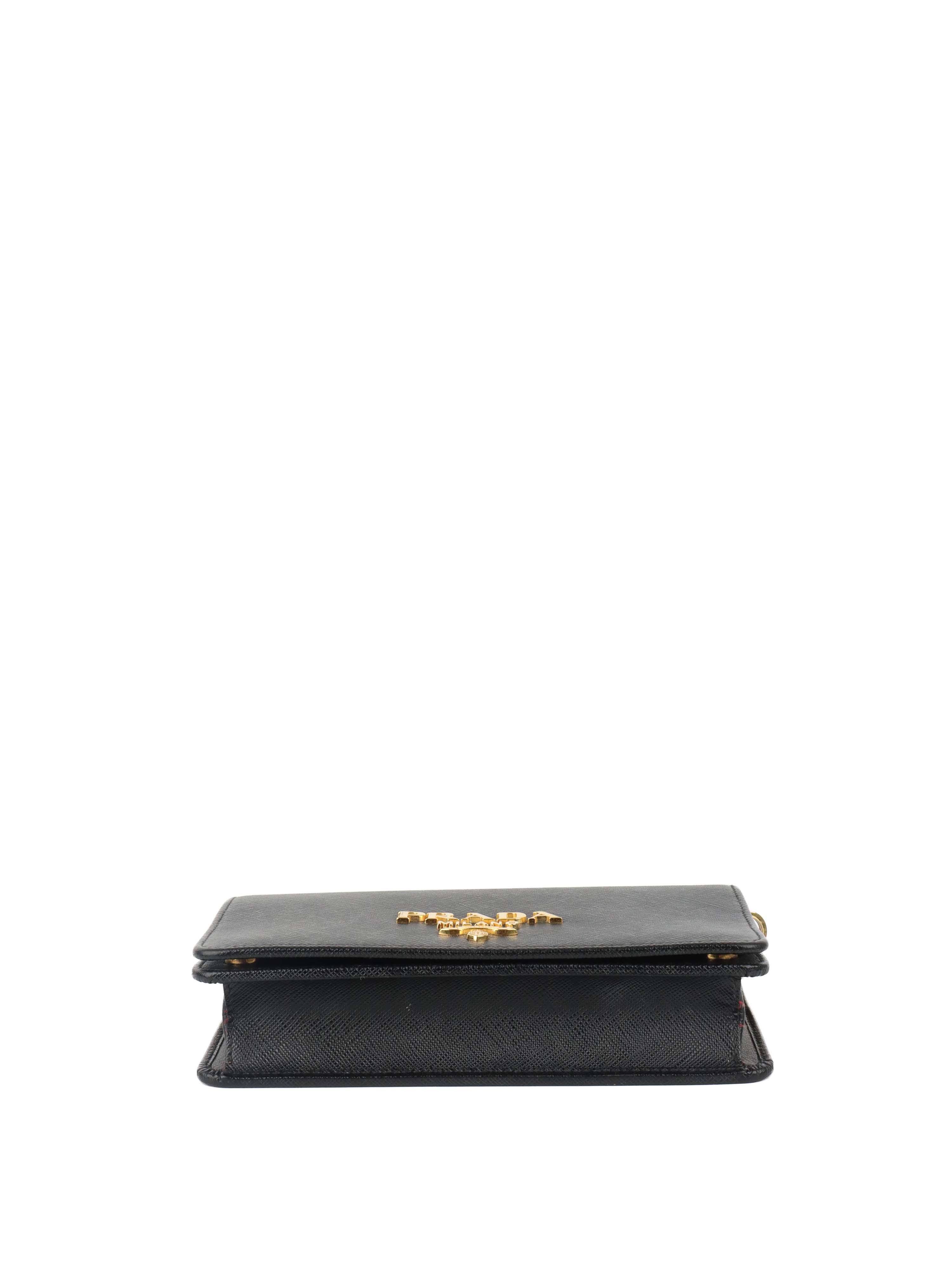 Prada Black Mini Saffiano Leather Bag.