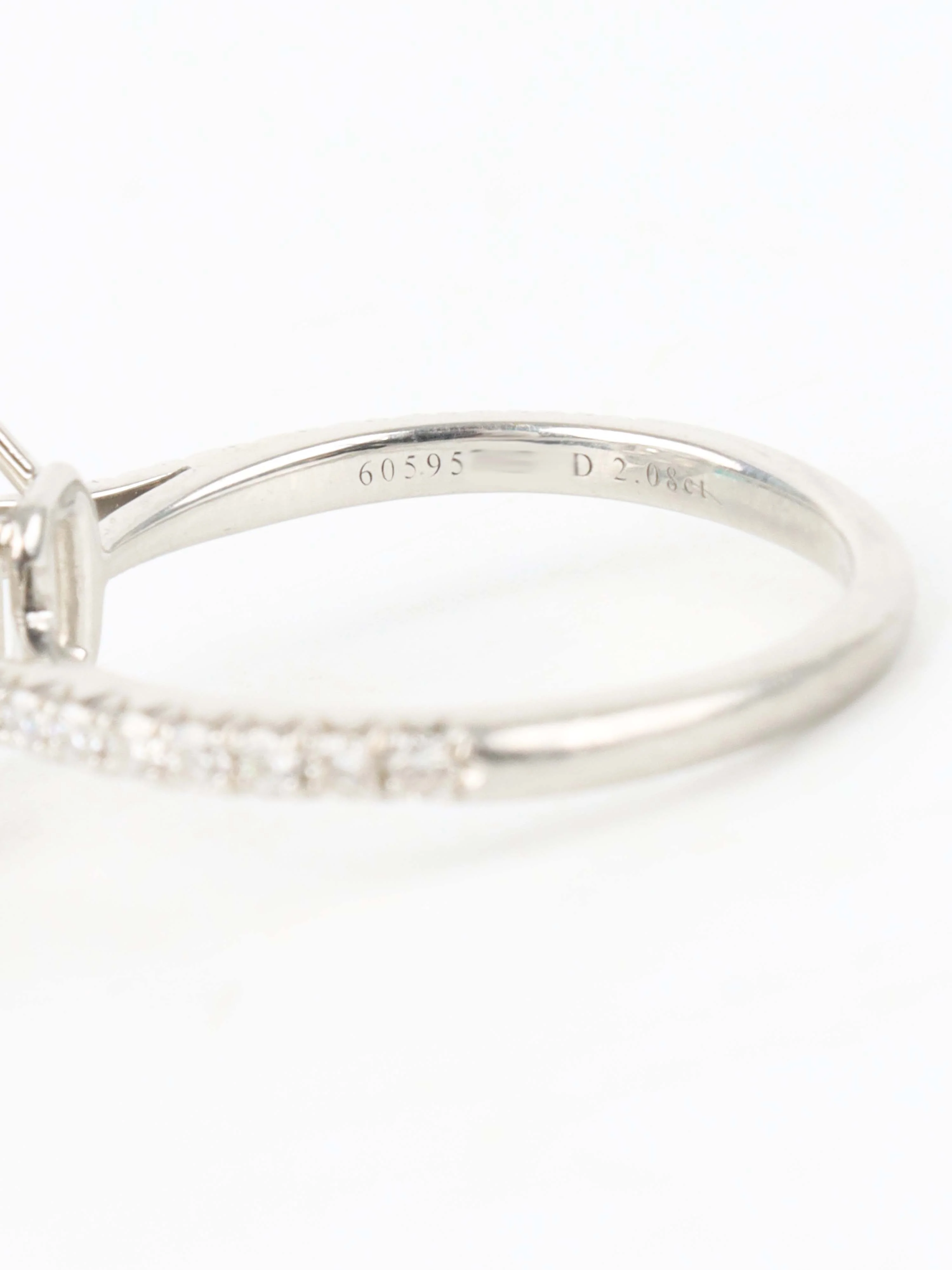 Tiffany  Co Rectangular Emerald Cut 2.08cts Diamond Ring.