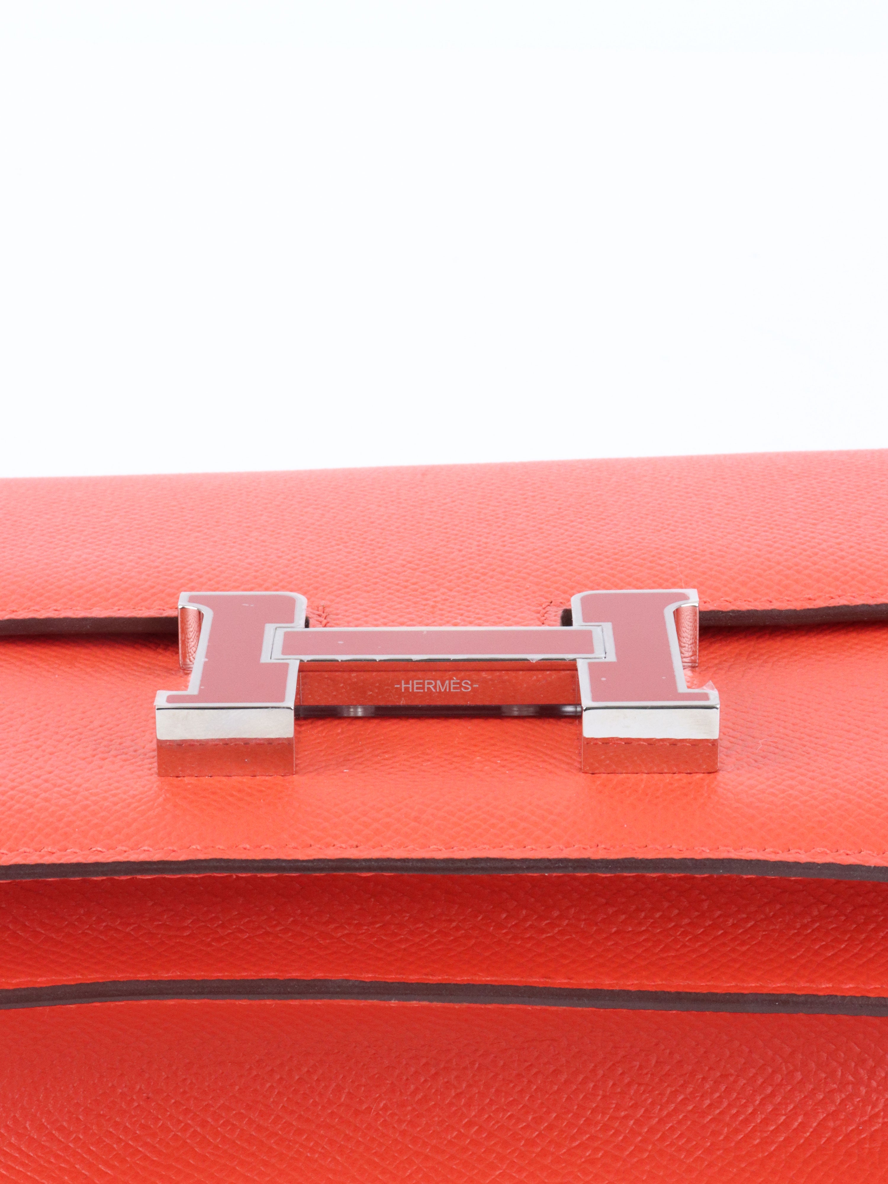 Hermes Constance 18 Epsom Sanguine Enamel and Palladium Hardware