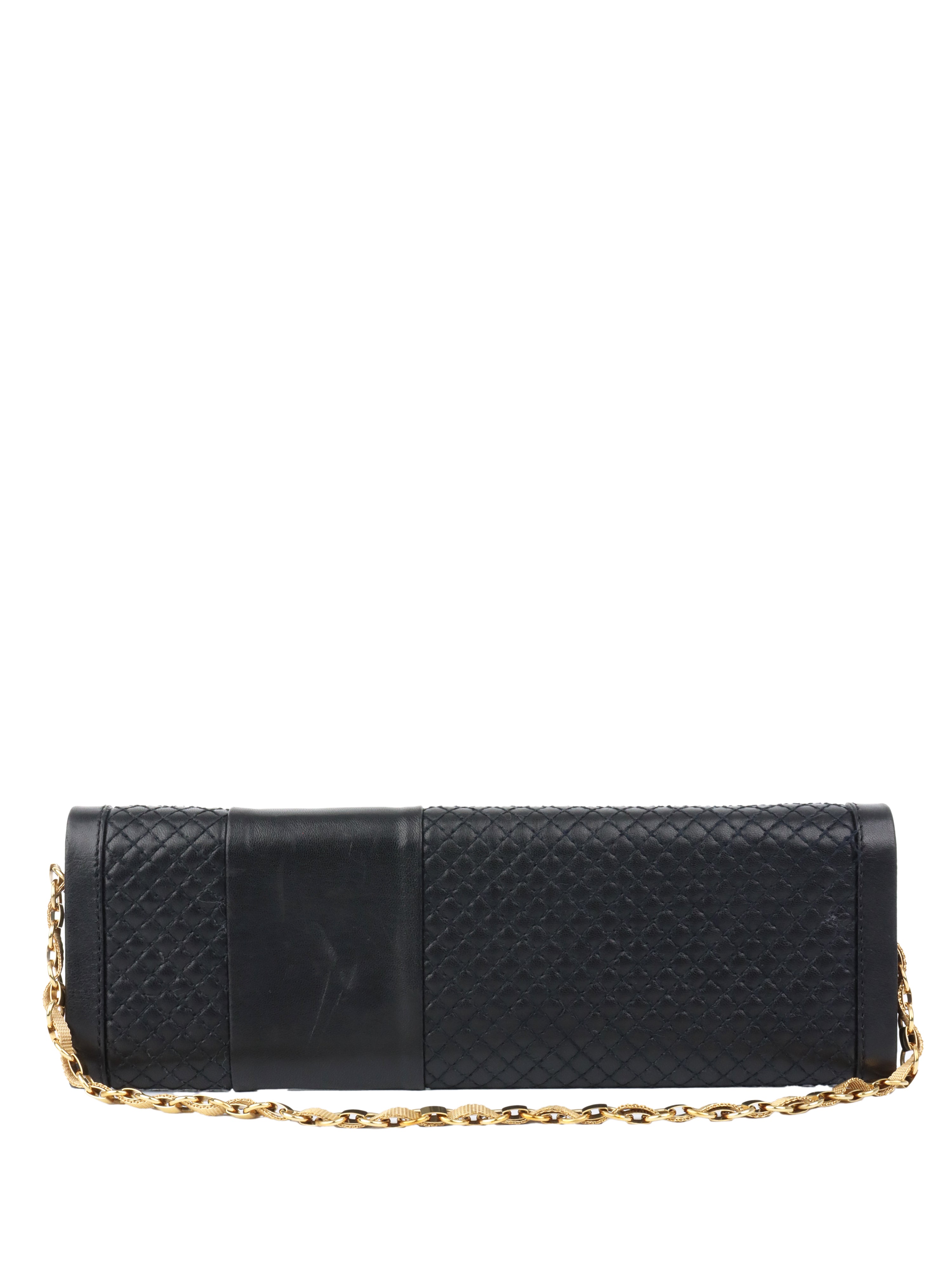 Versace Black Long Thin Clutch.