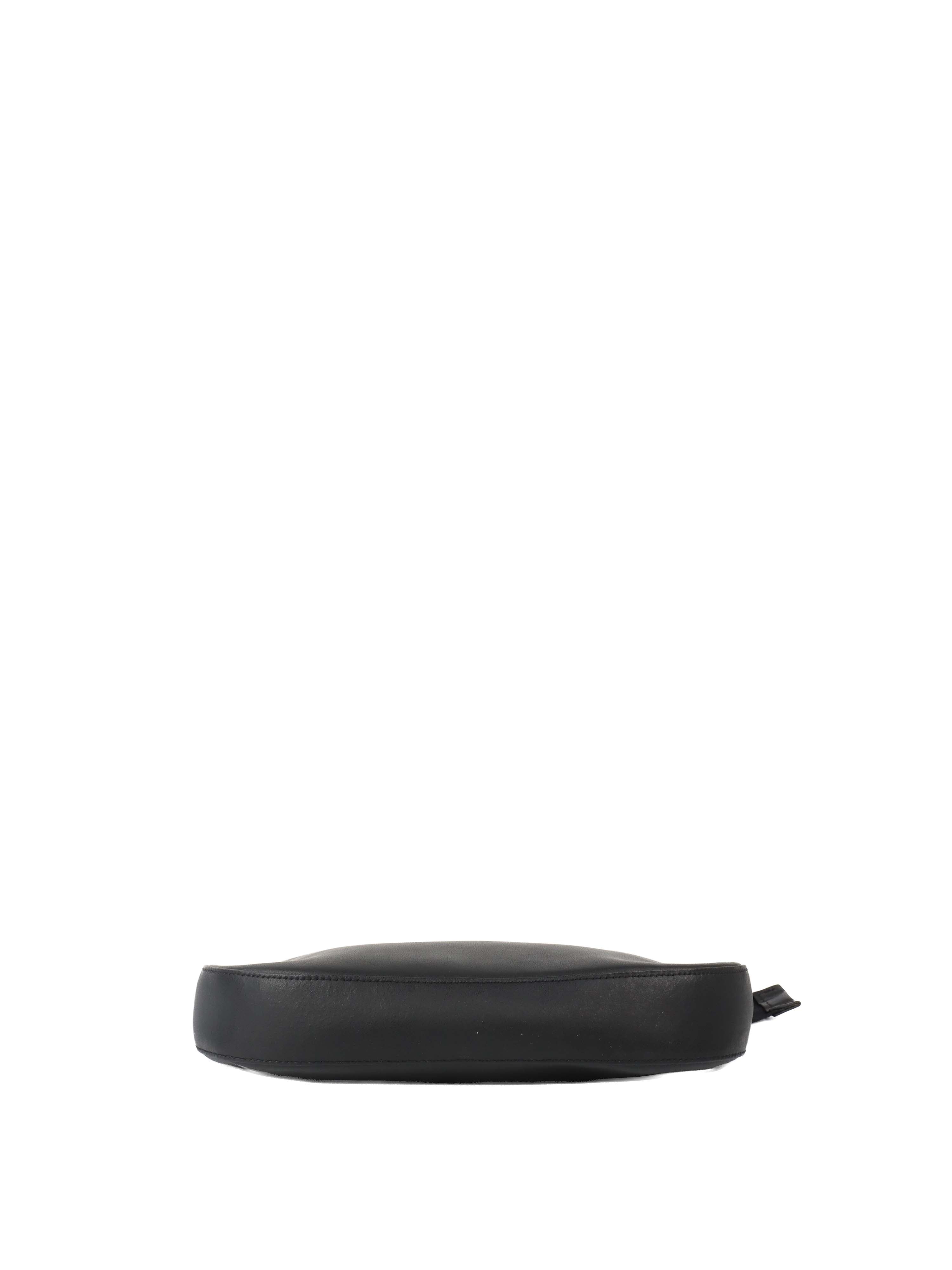 Versace Black Leather Shoulder Bag with Silver Chain.