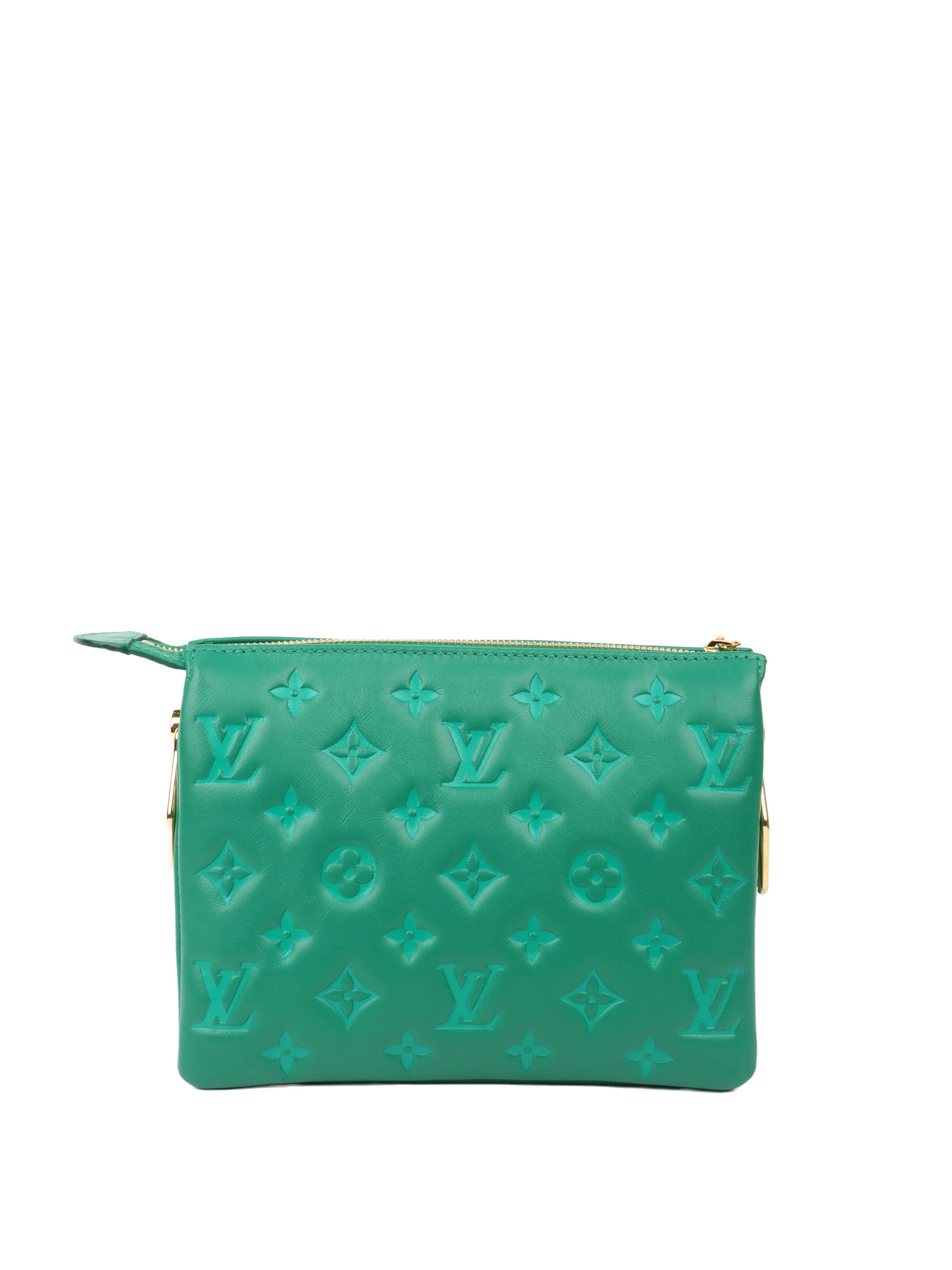 Louis Vuitton Vert Green Monogram Embossed Puffy Coussin BB GHW Bag.