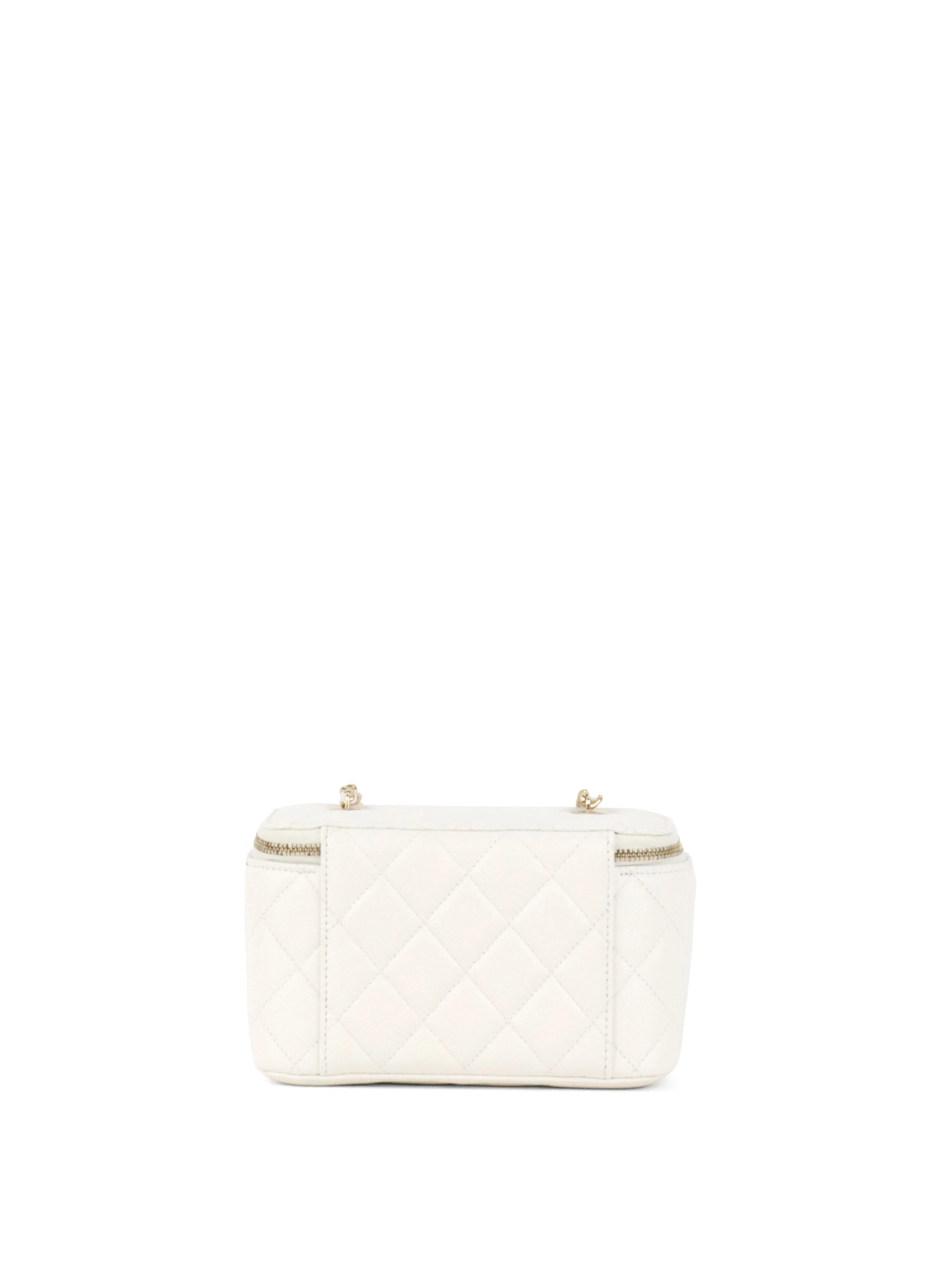 Chanel White Caviar Vanity Case