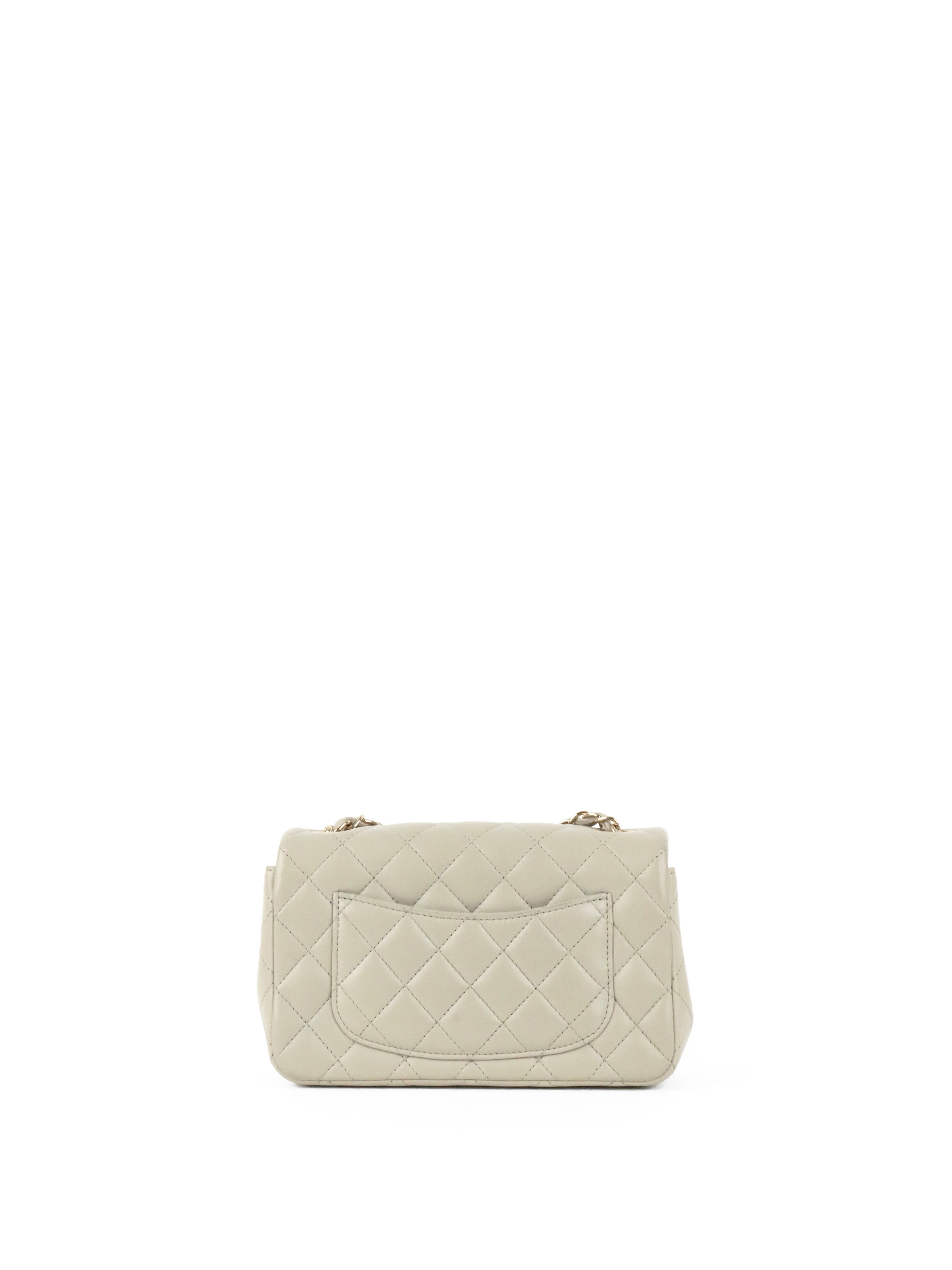 Chanel Light Grey Mini Classic Flap Bag