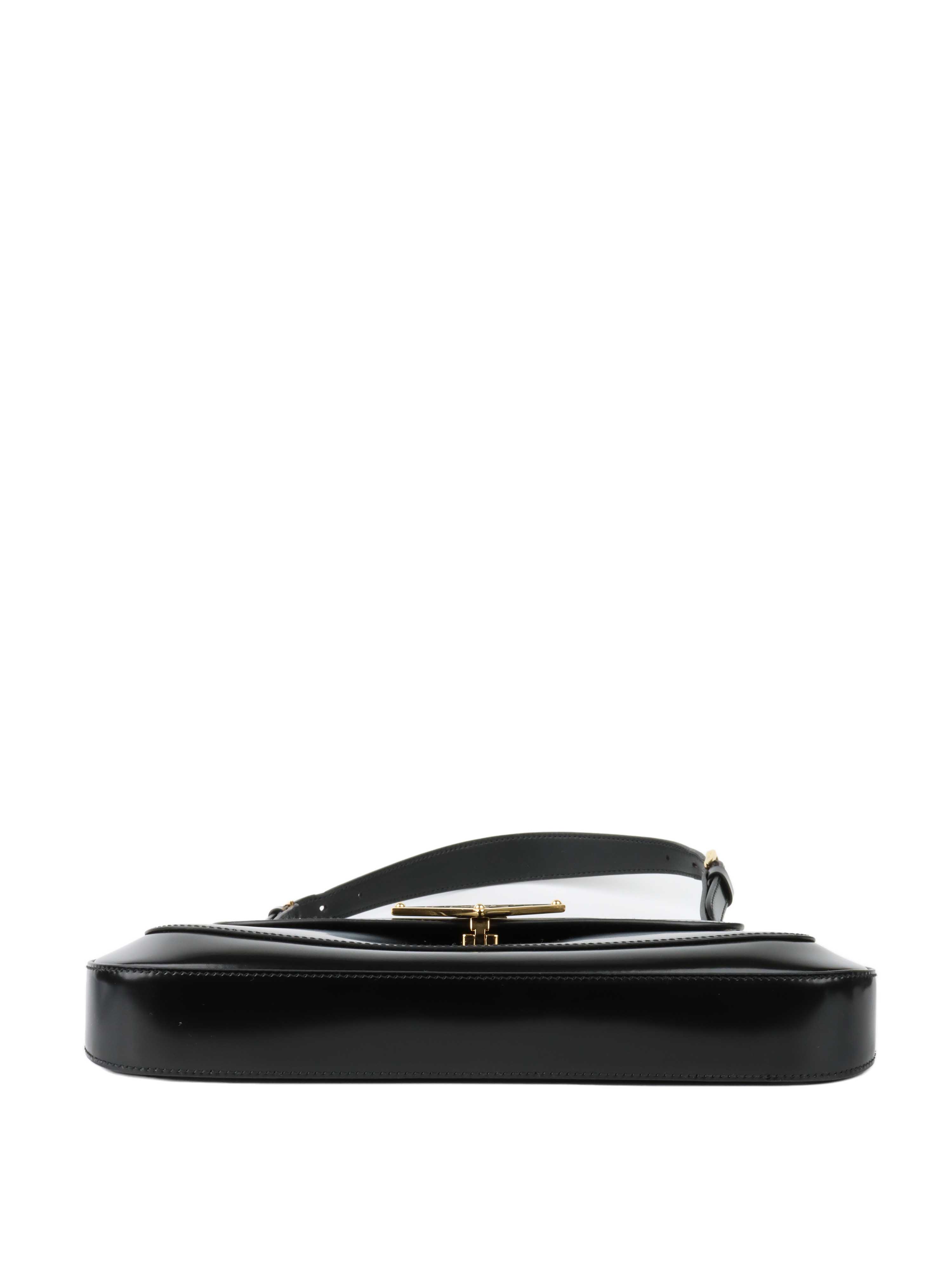 Prada Black Leather Shoulder Bag.