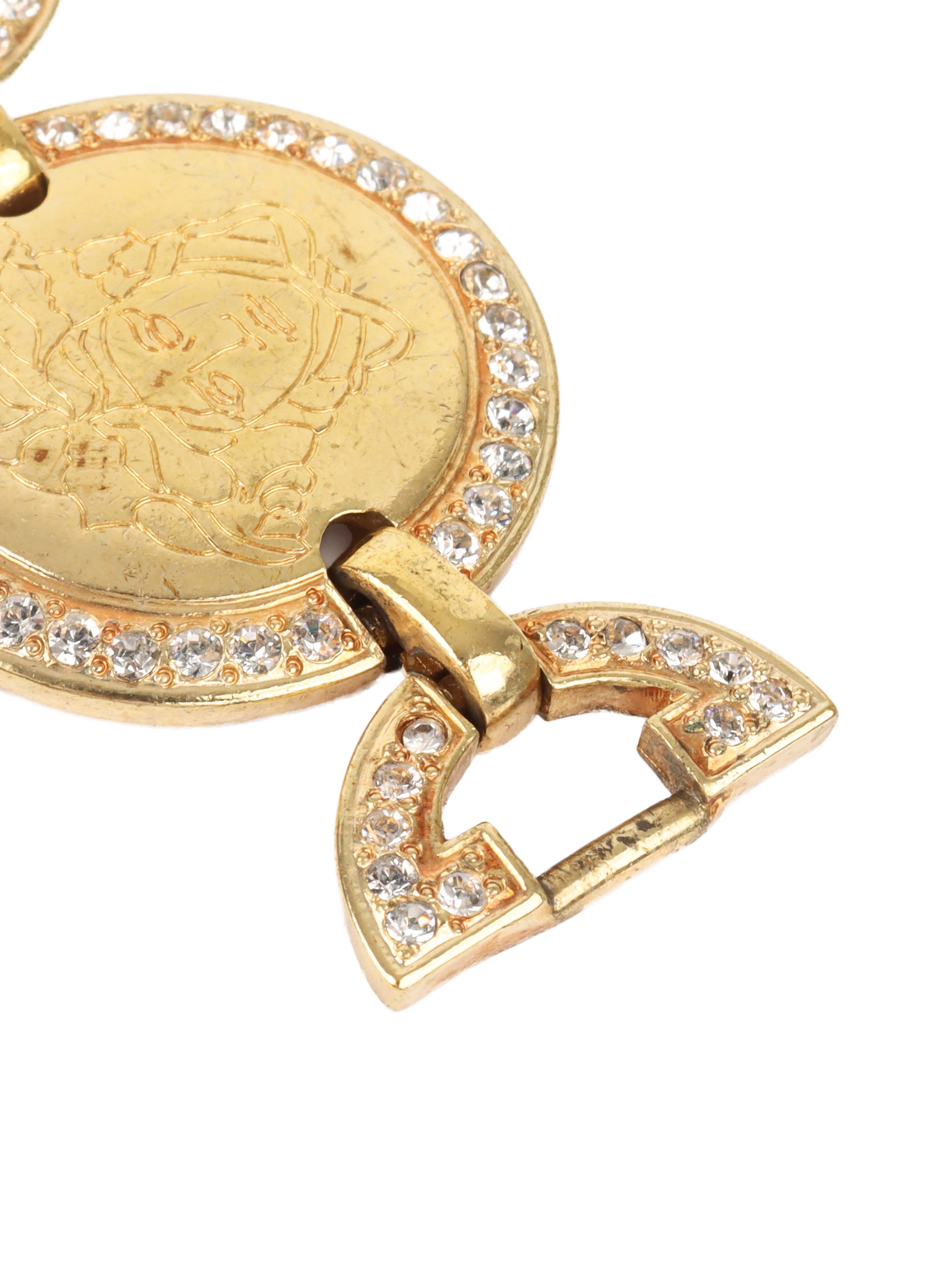 Versace Vintage Medusa Medallion Chain Bracelet.