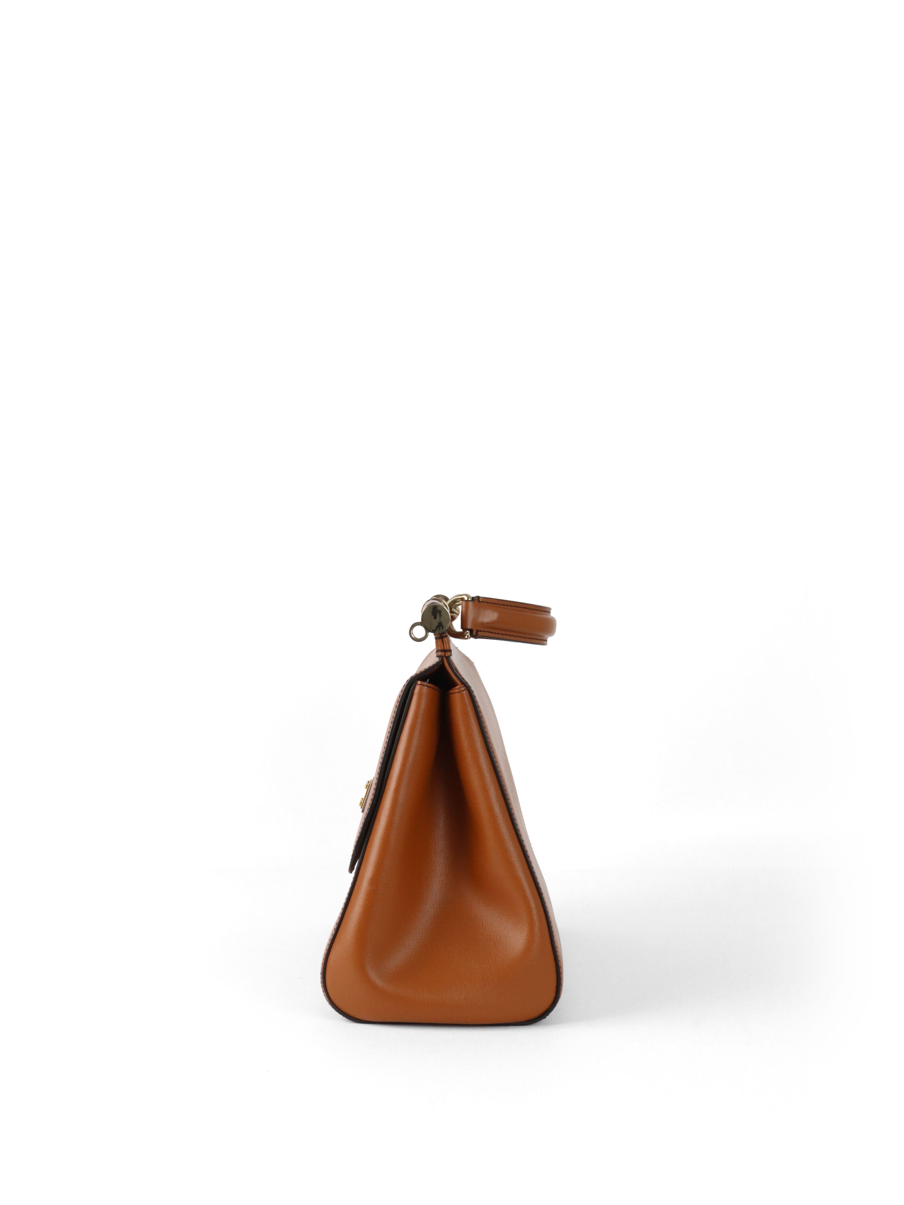 Dolce  Gabbana Caramel Brown Sicily Tote Bag.
