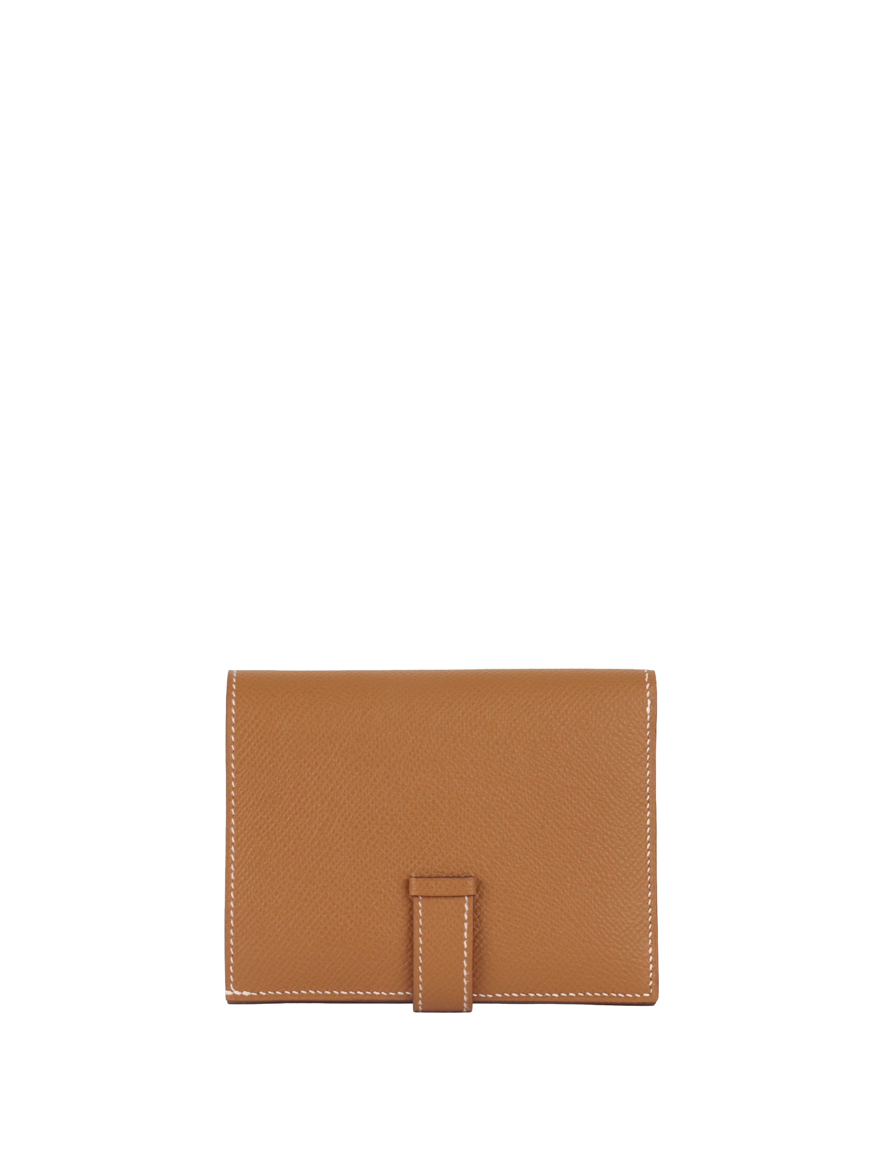 Hermes Gold Epsom Bearn Compact Wallet PHW.
