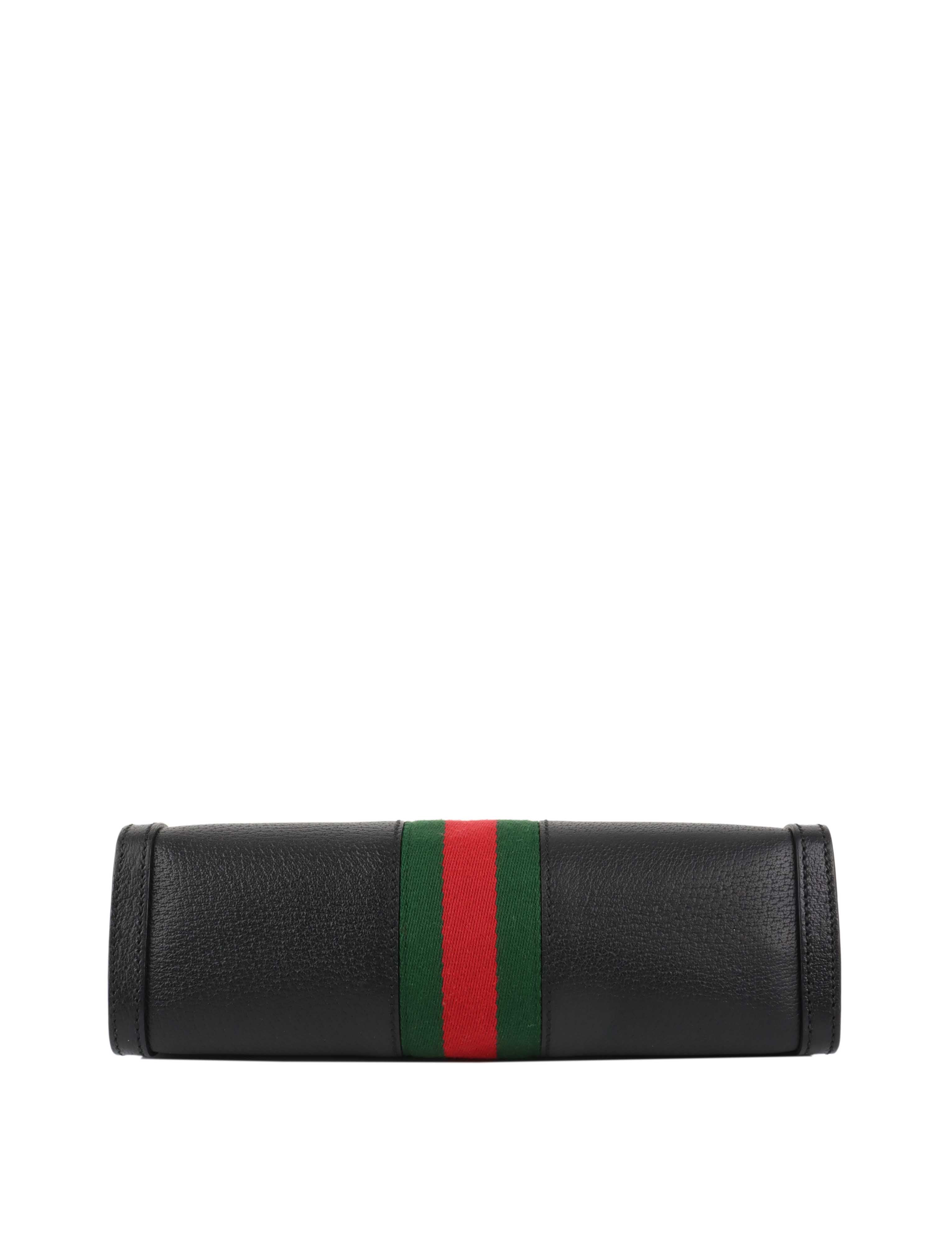 Gucci Black Leather Ophidia Shoulder Bag.