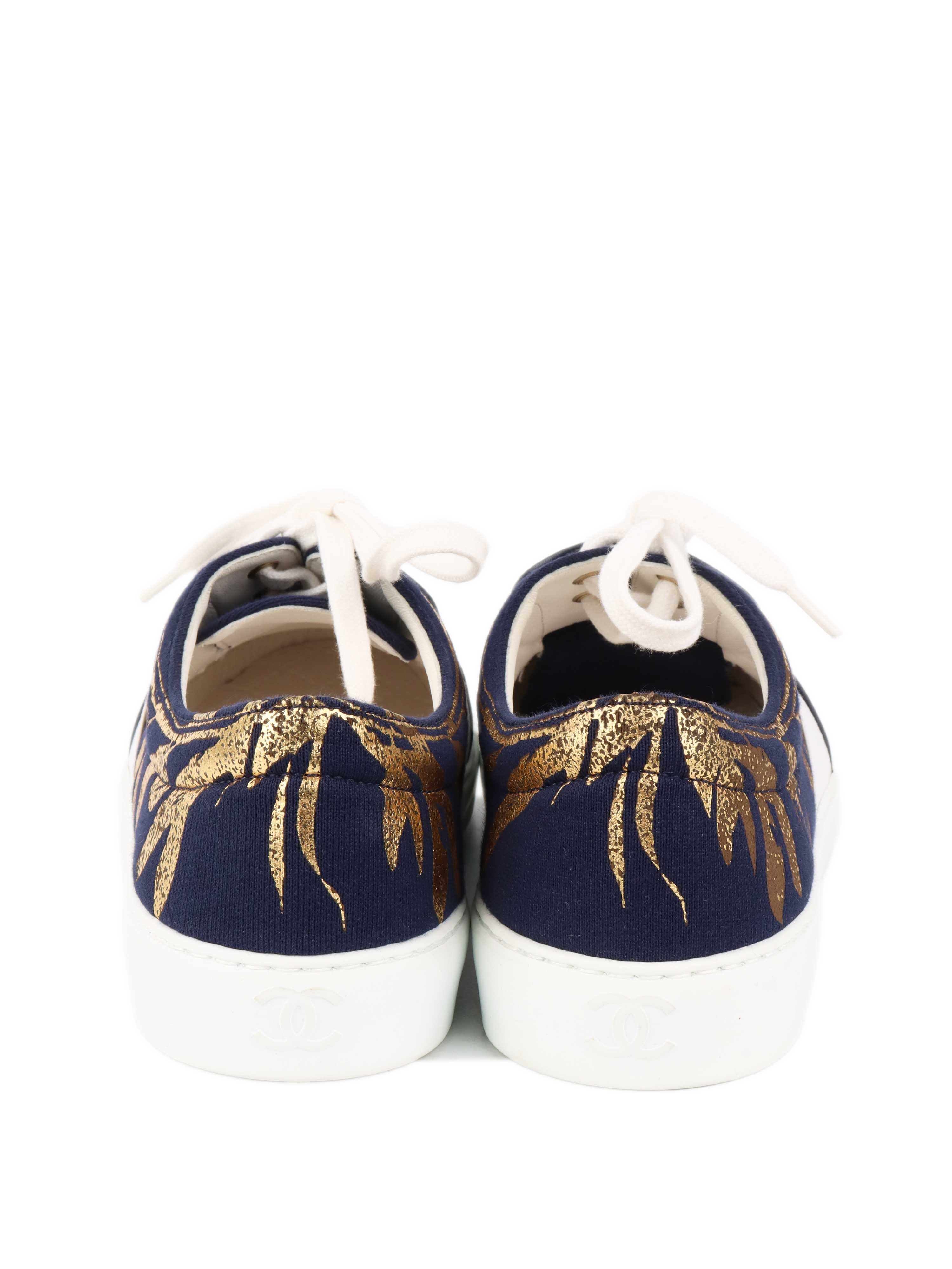Chanel Navy Sneakers.