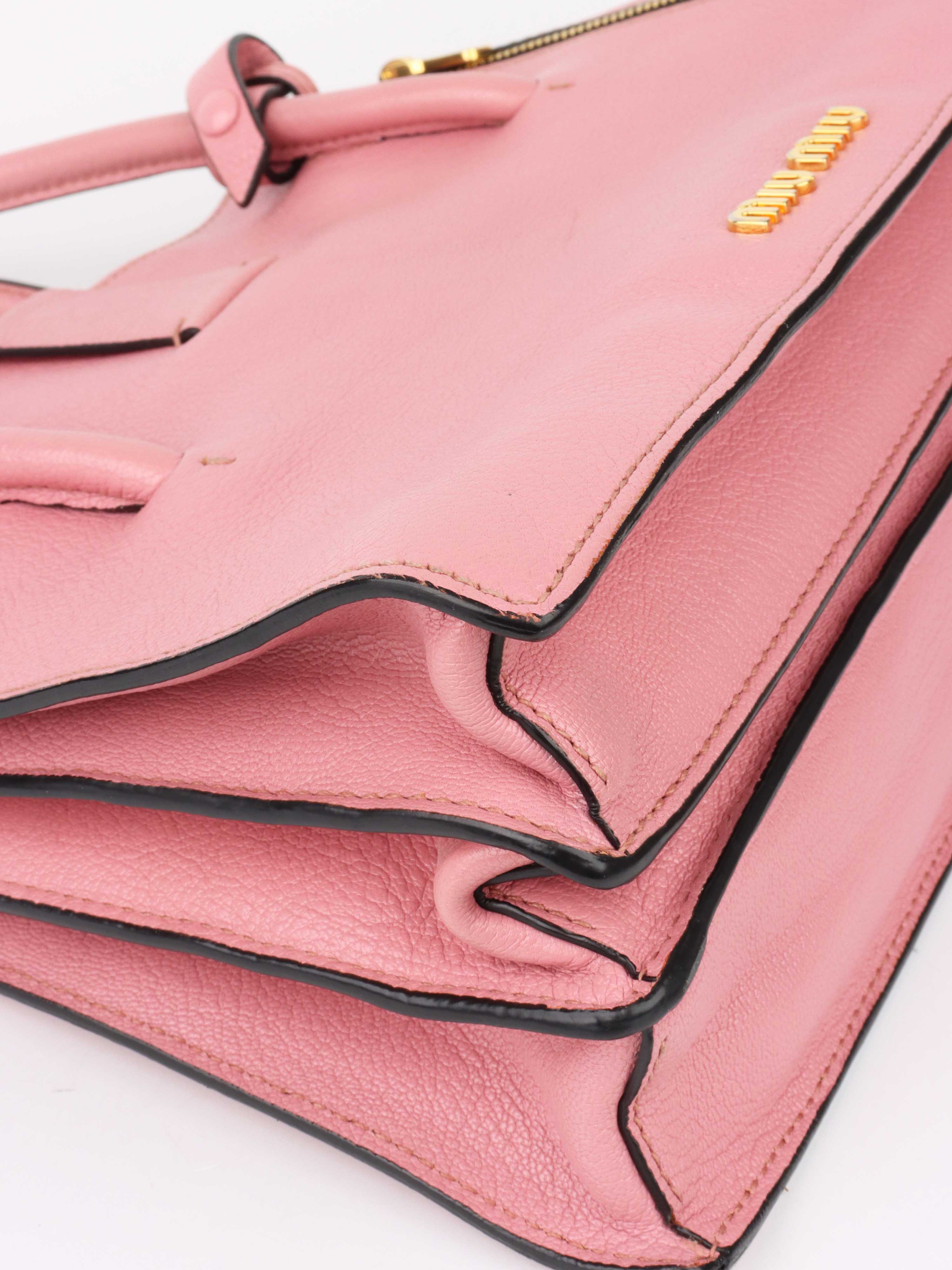 Miu Miu Pink Tote Shoulder Bag.