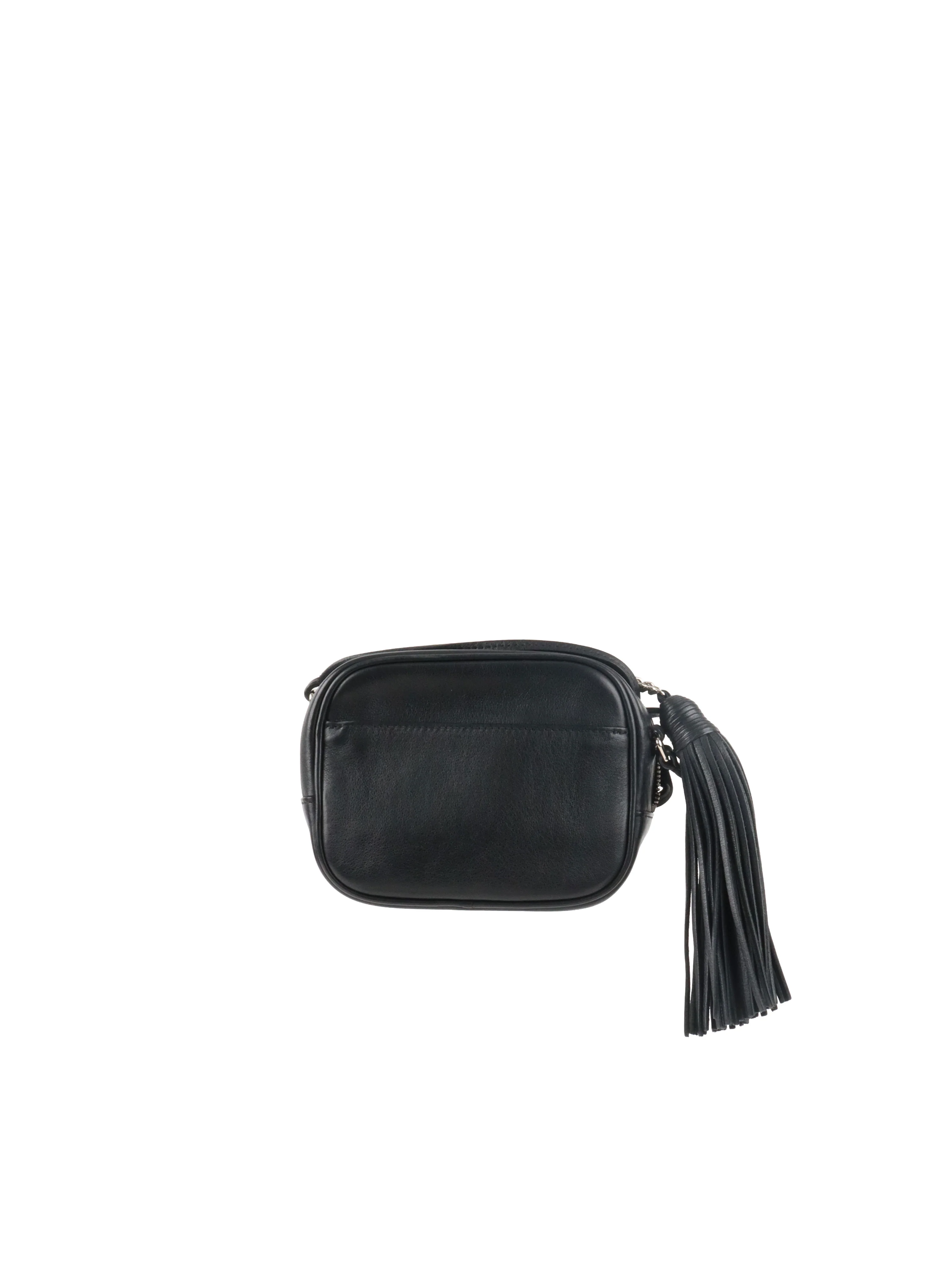 Saint Laurent Black Mini Blogger Tassel Crossbody Bag