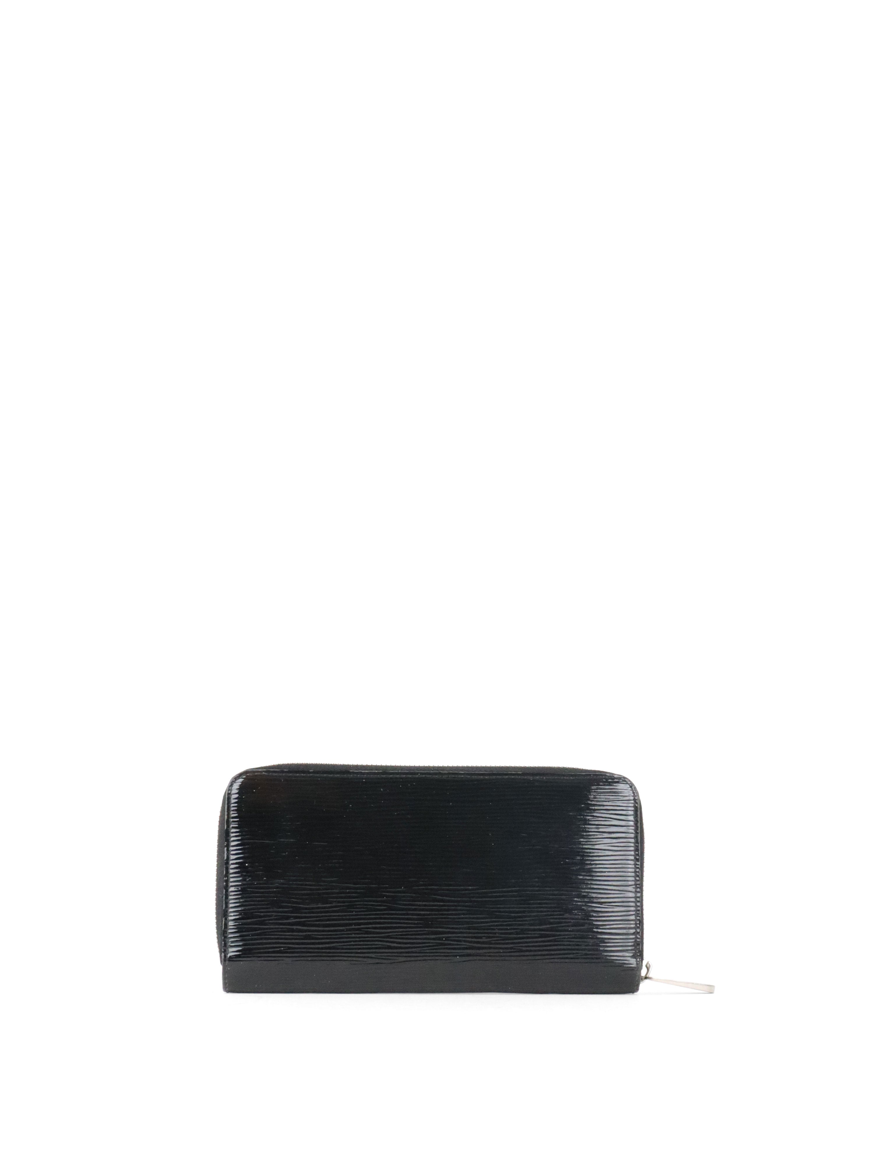 Louis Vuitton Electric Black Patent Long Epi Zippy Wallet