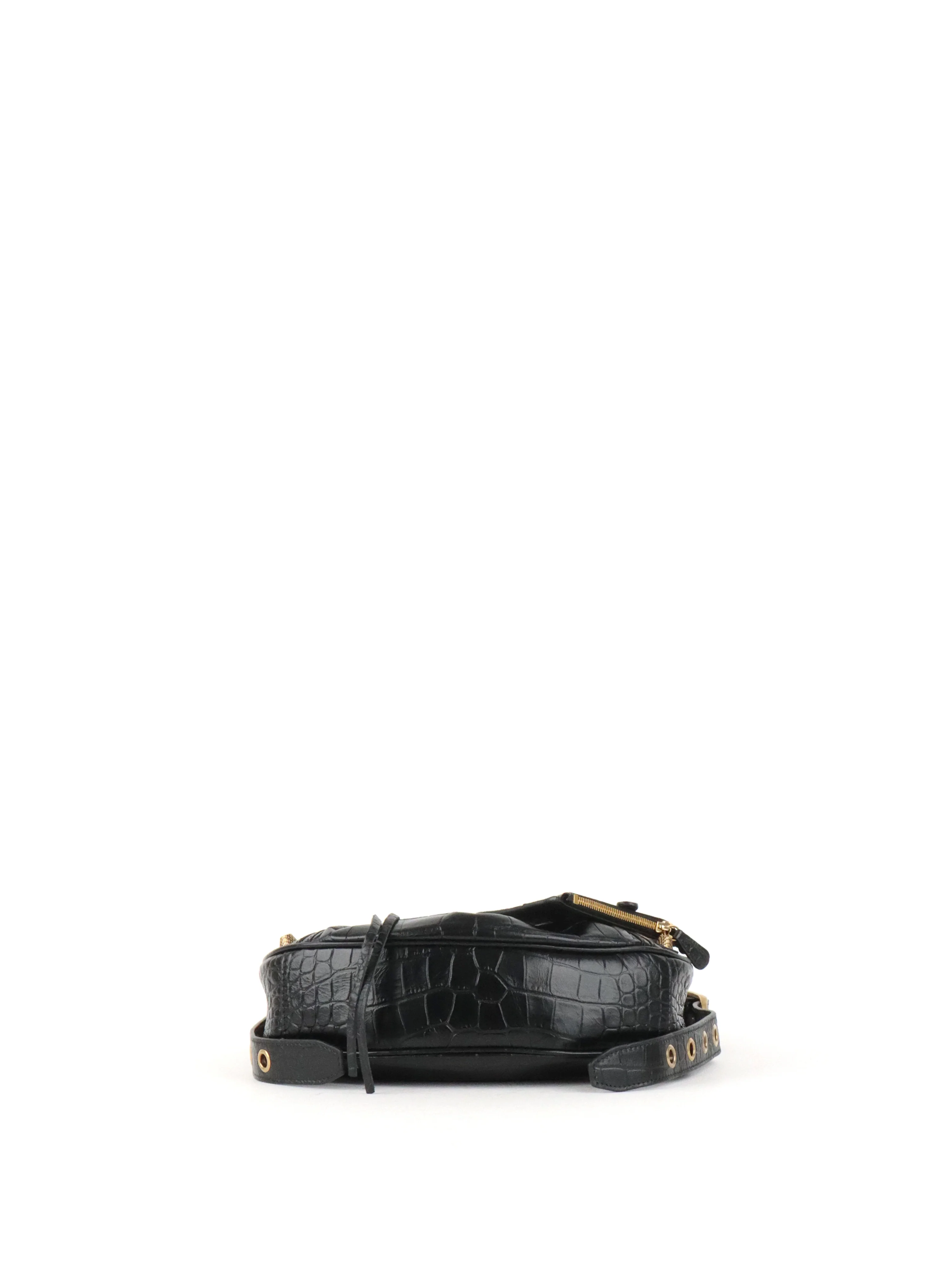 Balenciaga Black Crocodile Embossed Le Cagole XS Shoulder Bag