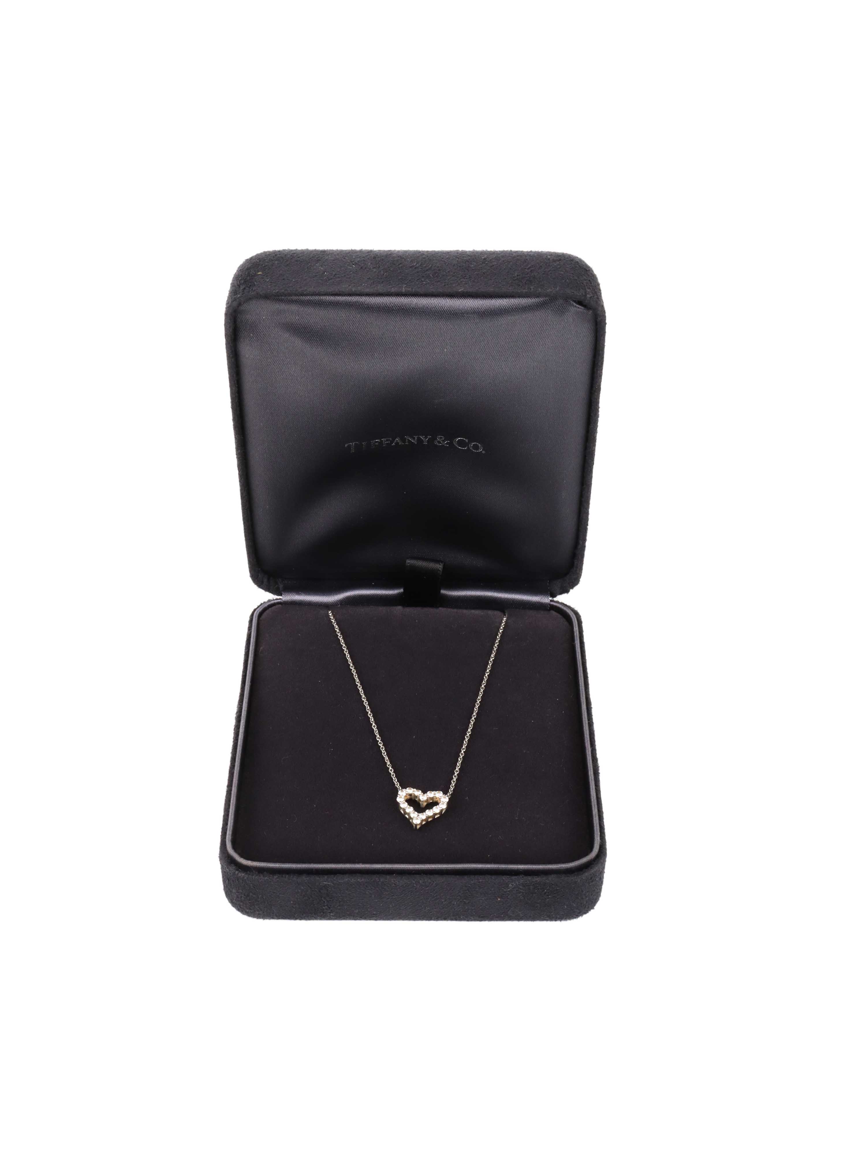 Tiffany 
Co Open Heart Pendant with Diamonds.