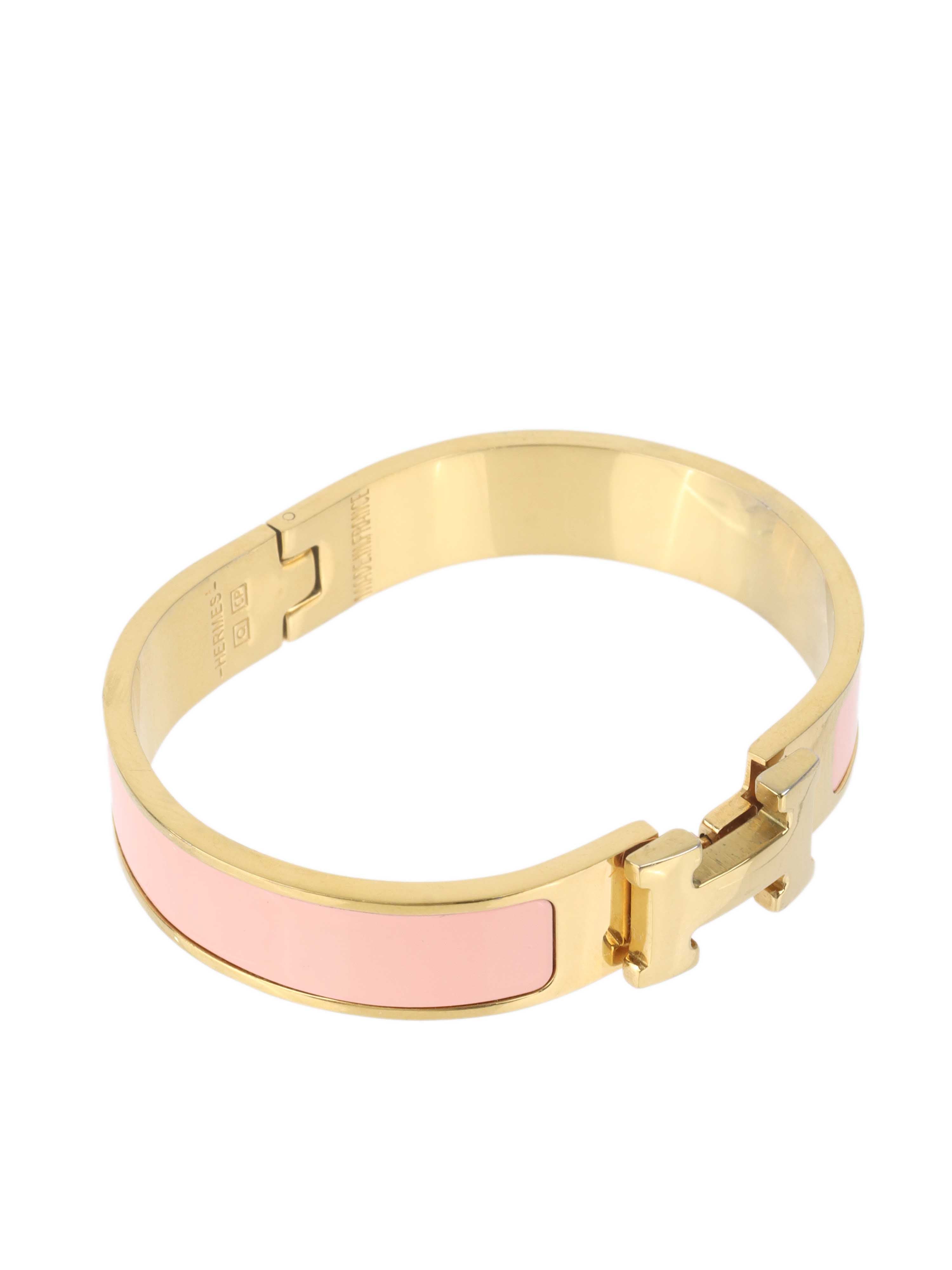 Hermes Rose Pink Clic H PM Bracelet.