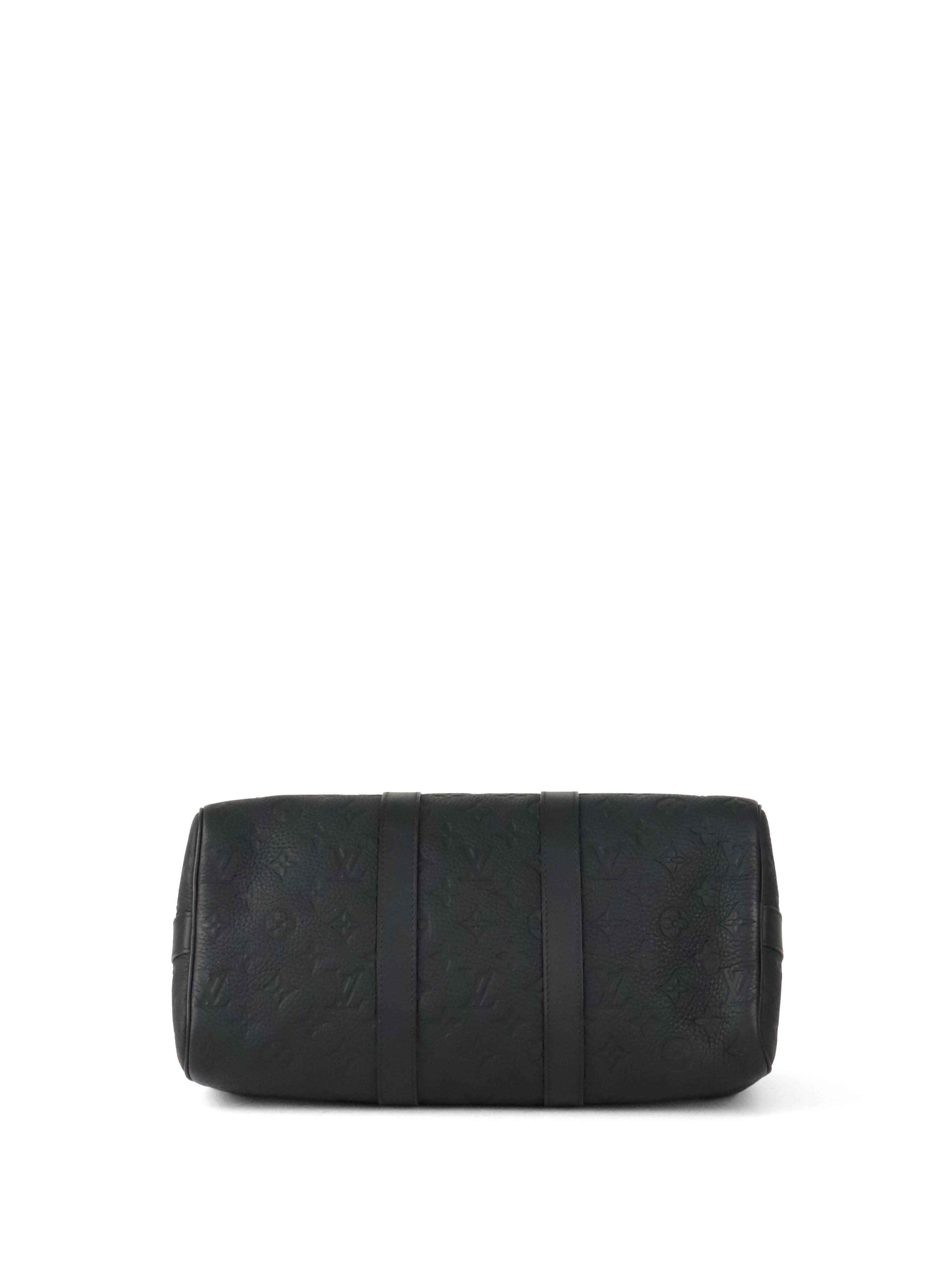 Louis Vuitton Black Monogram Taurillon Keepall Bandoulière 35